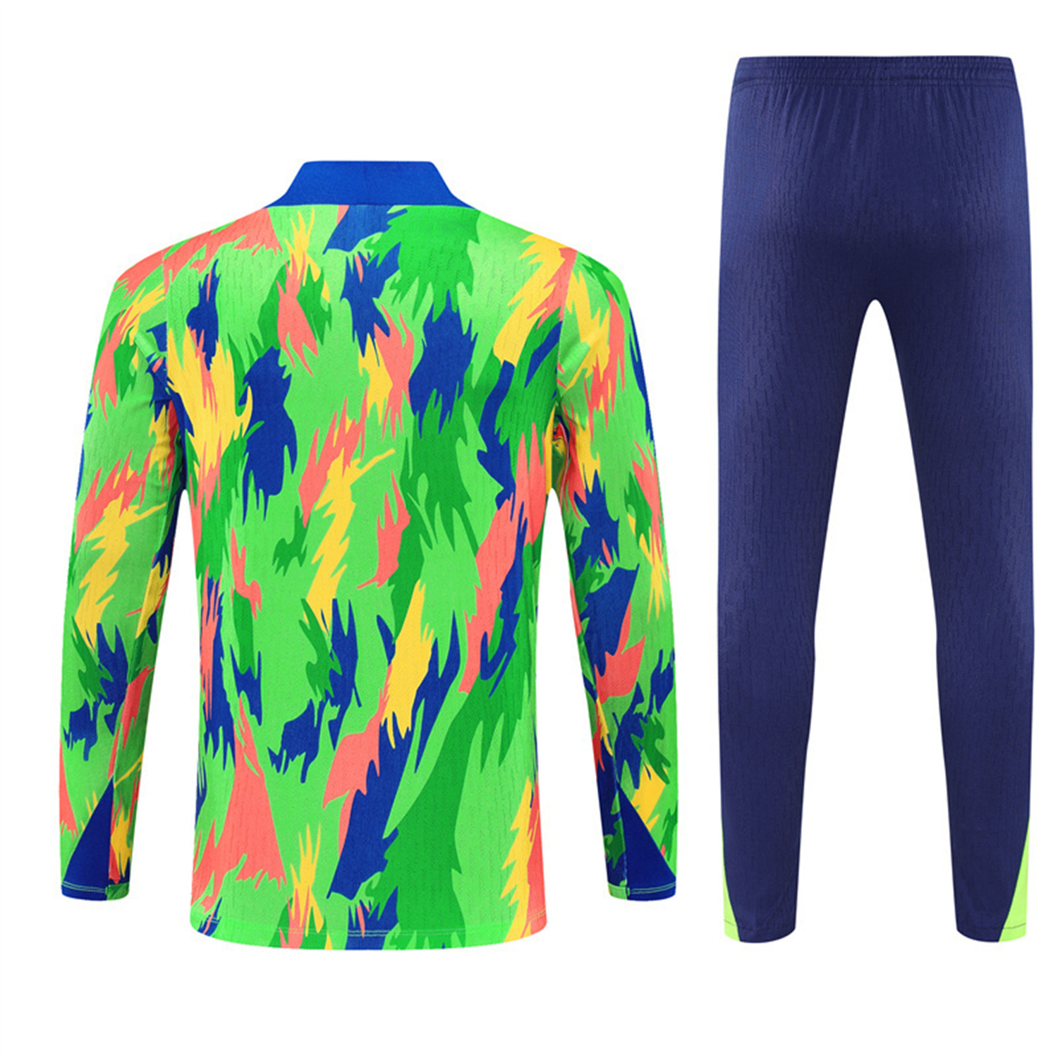 TKH-turbokithub-Brazil 25-26 Long Sleeve Training Set - Colorful Camouflage Top & Royal Blue Pants