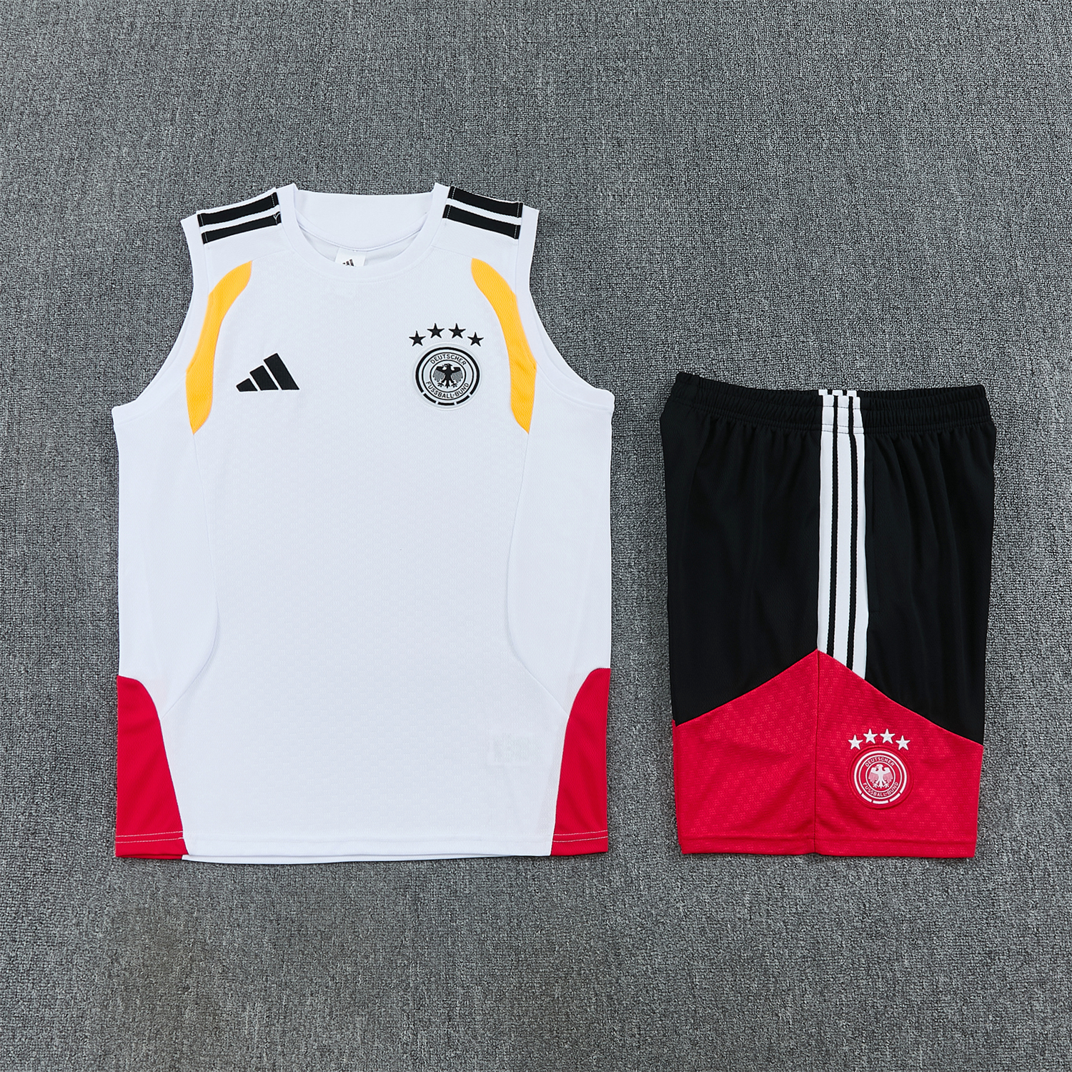 TKH-turbokithub-Germany 2026 Vest Training Set - White Vest and Black Shorts