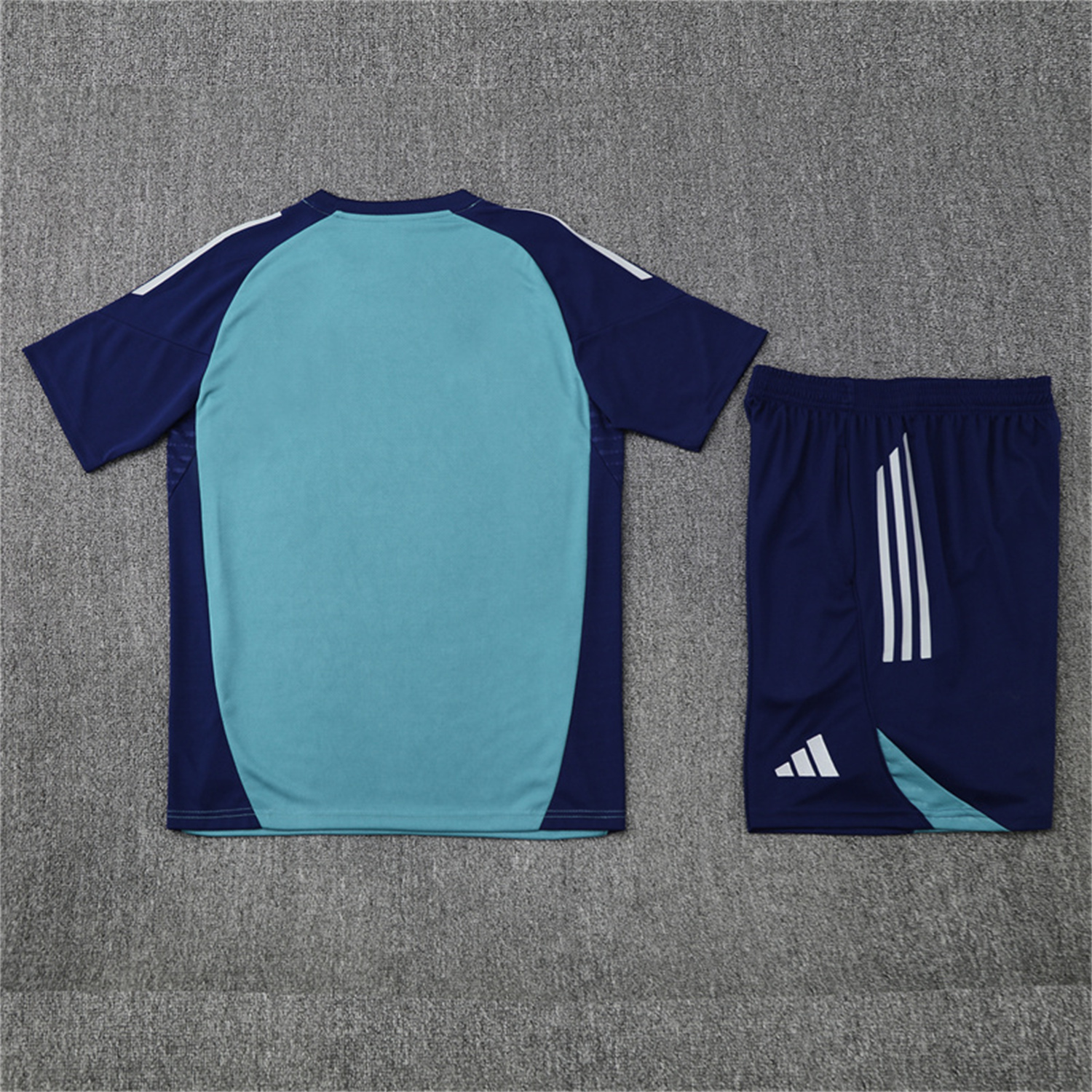 TKH-turbokithub-Arsenal 25-26 Kids Short-Sleeve Training Set - Green Top and Deep Blue Shorts