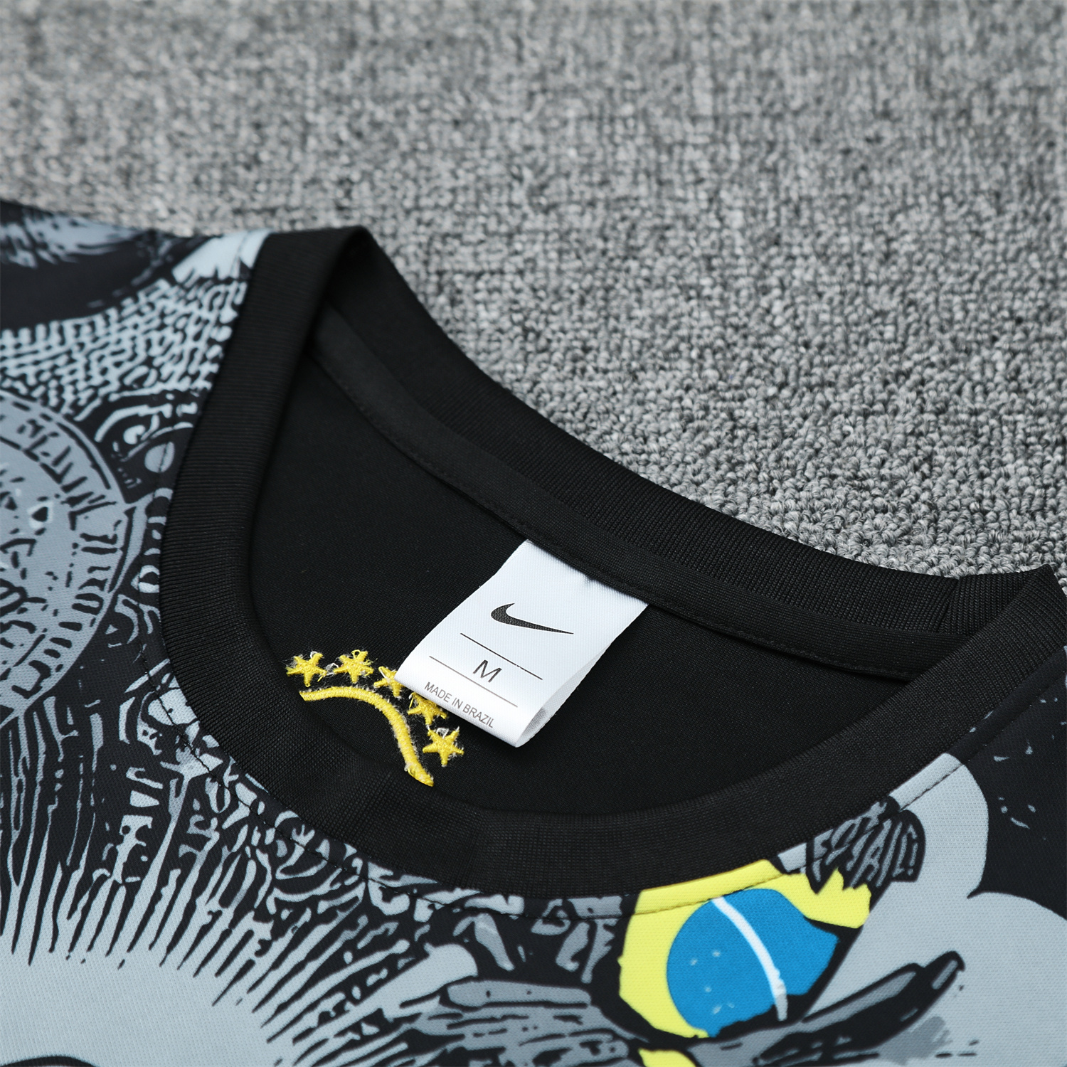 TKH-turbokithub-Brazil 25-26 Gray Jesus Statue Vest Training Set - Gray Vest & Black Shorts
