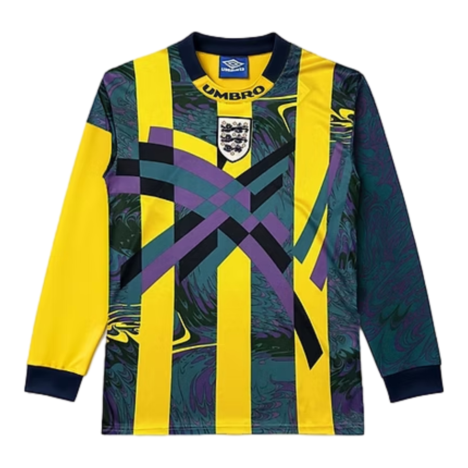 TKH-turbokithub-Retro England 1995 Yellow Goalkeeper Long Sleeve Jersey