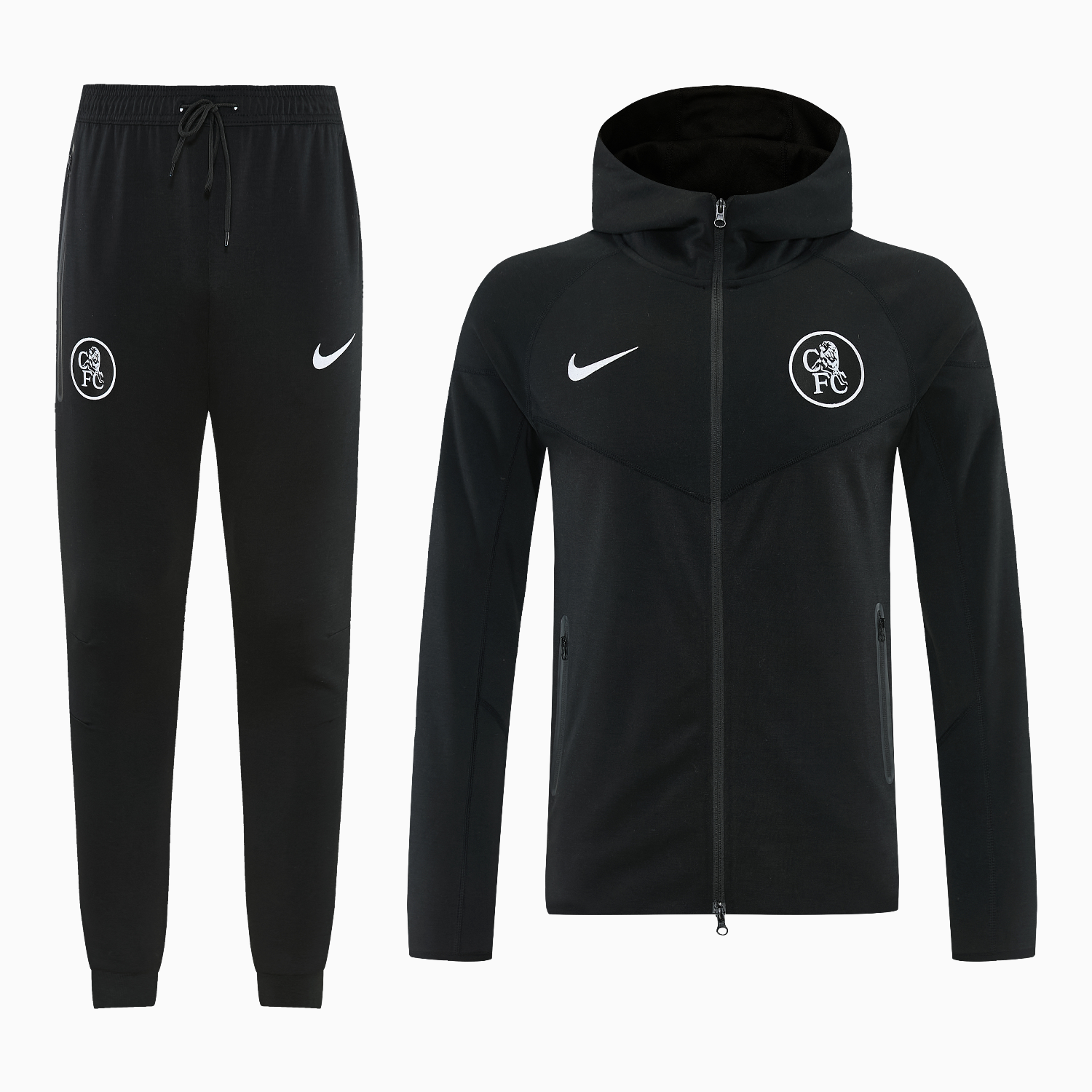 TKH-turbokithub-C.H.E.L.S.E.A 2026 Hooded Windbreaker Training Set - Black Top & Pants