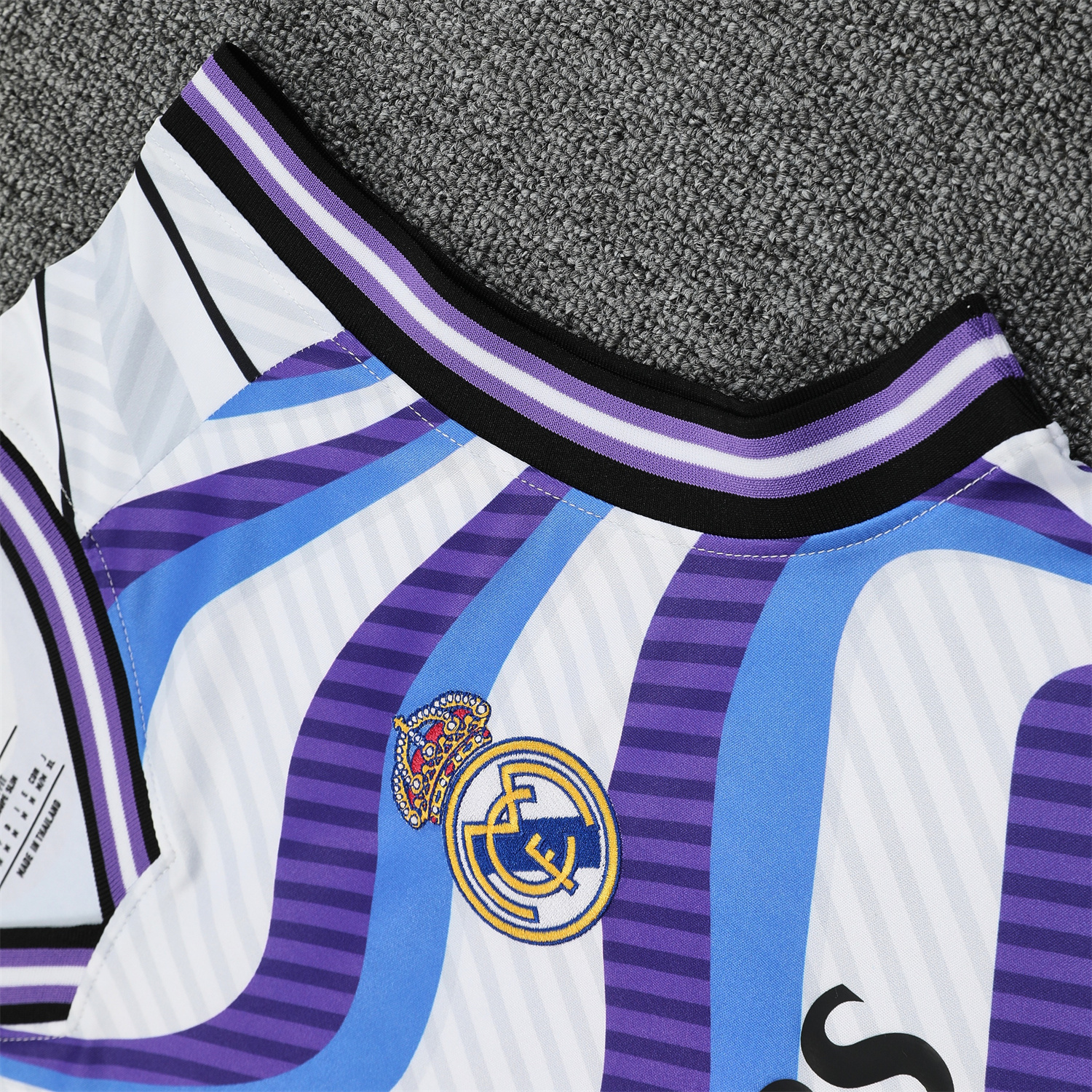 TKH-turbokithub-Real Madrid 25-26 Vest Training Set - Blue Purple Curve Pattern Vest & Black Shorts