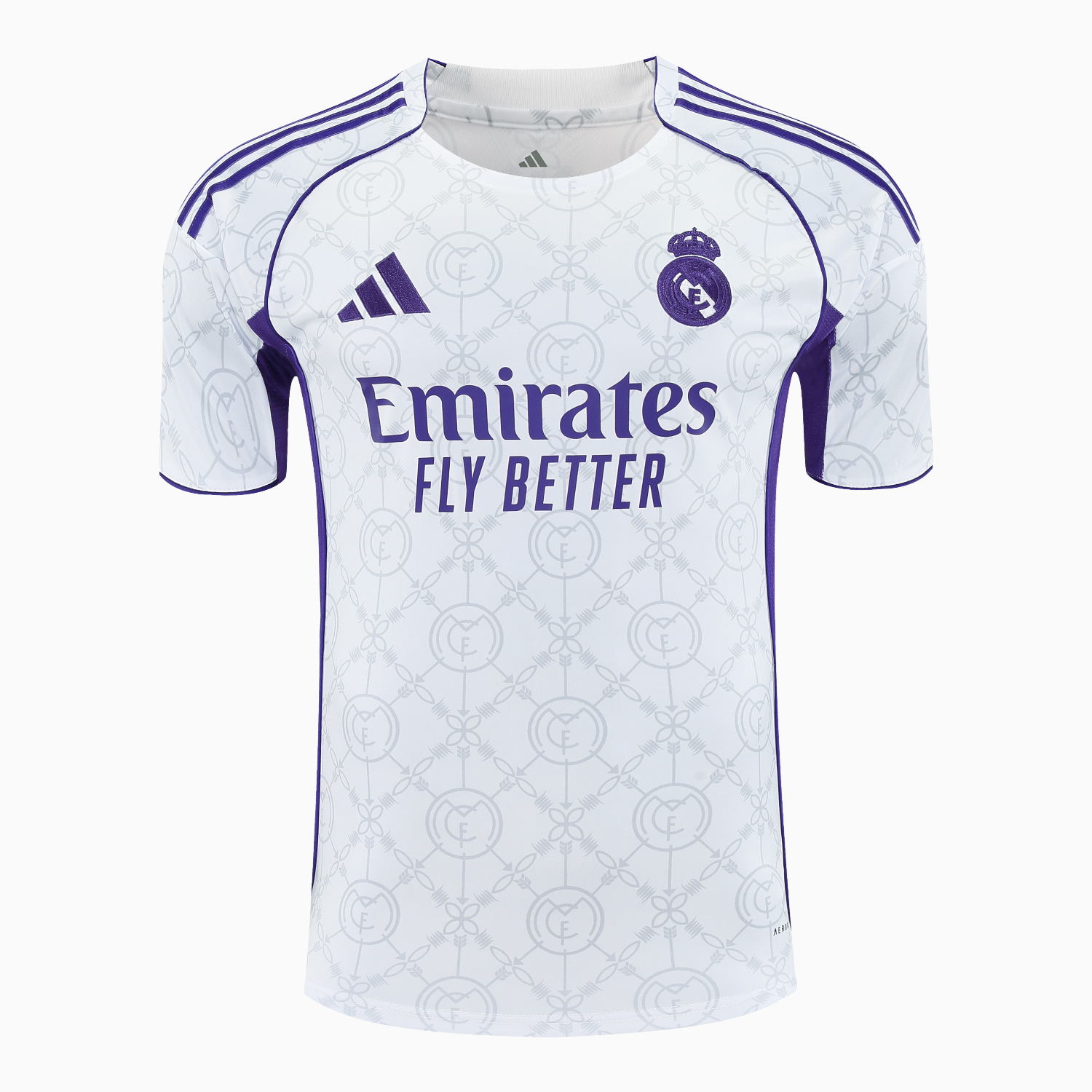 TKH-turbokithub-Real Madrid 25-26 Short-Sleeve Training Set - Blue Edge White Top & Black Shorts