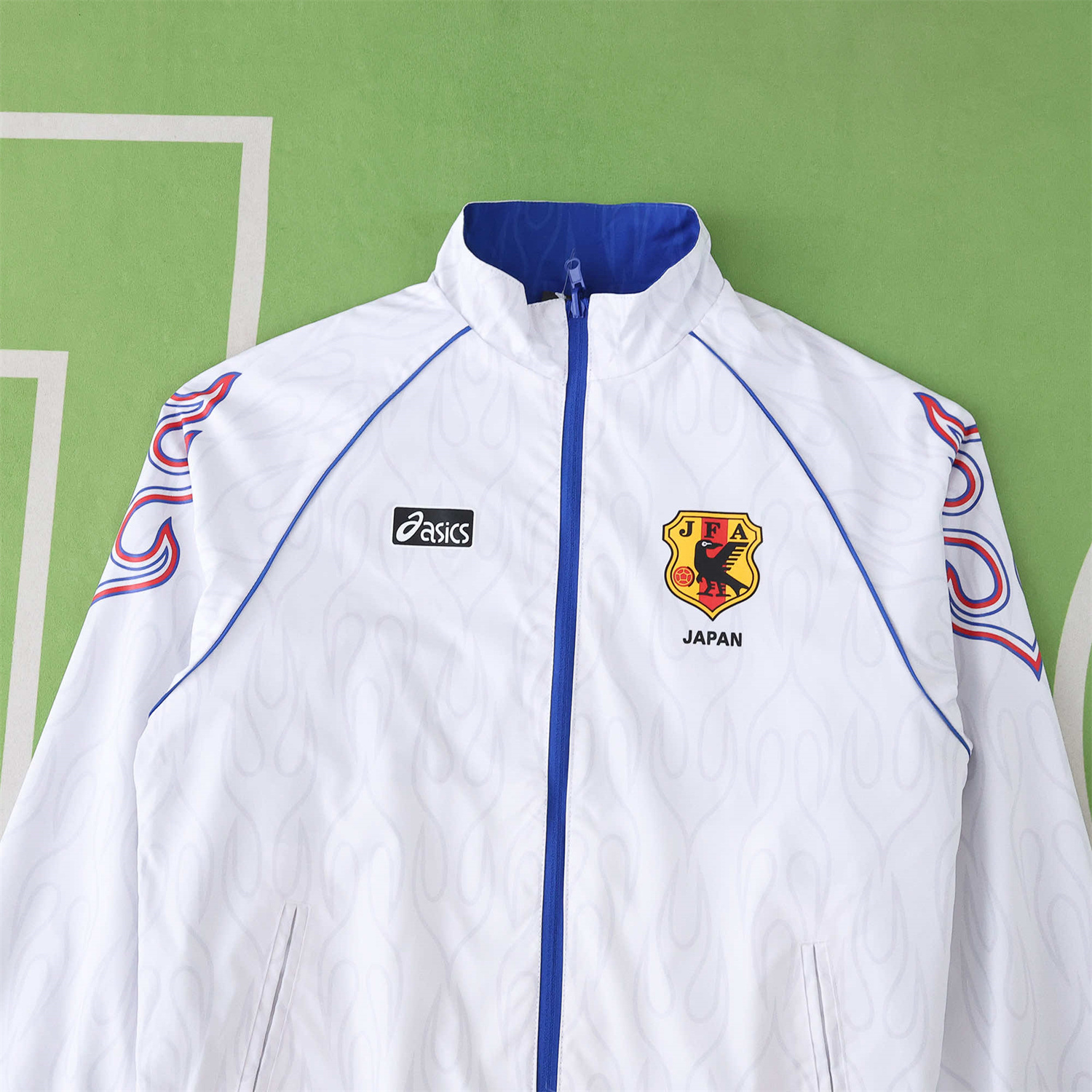TKH-turbokithub-Retro Japan 1998 Throwback Double Sided Reversible Windbreaker - White & Blue