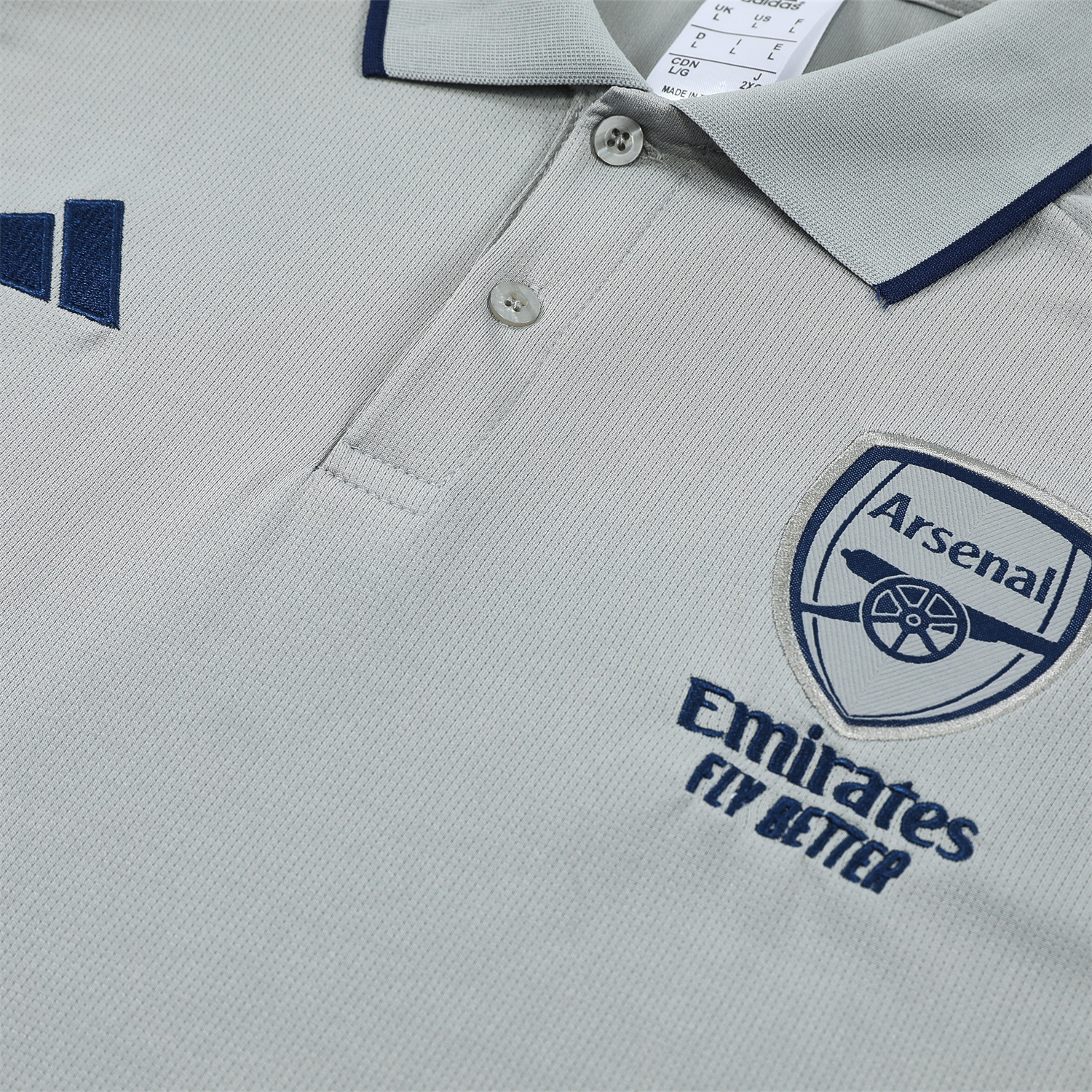 TKH-turbokithub-Arsenal 25-26 POLO Short-Sleeve Training Set - Grey Top and Deep Blue Pants