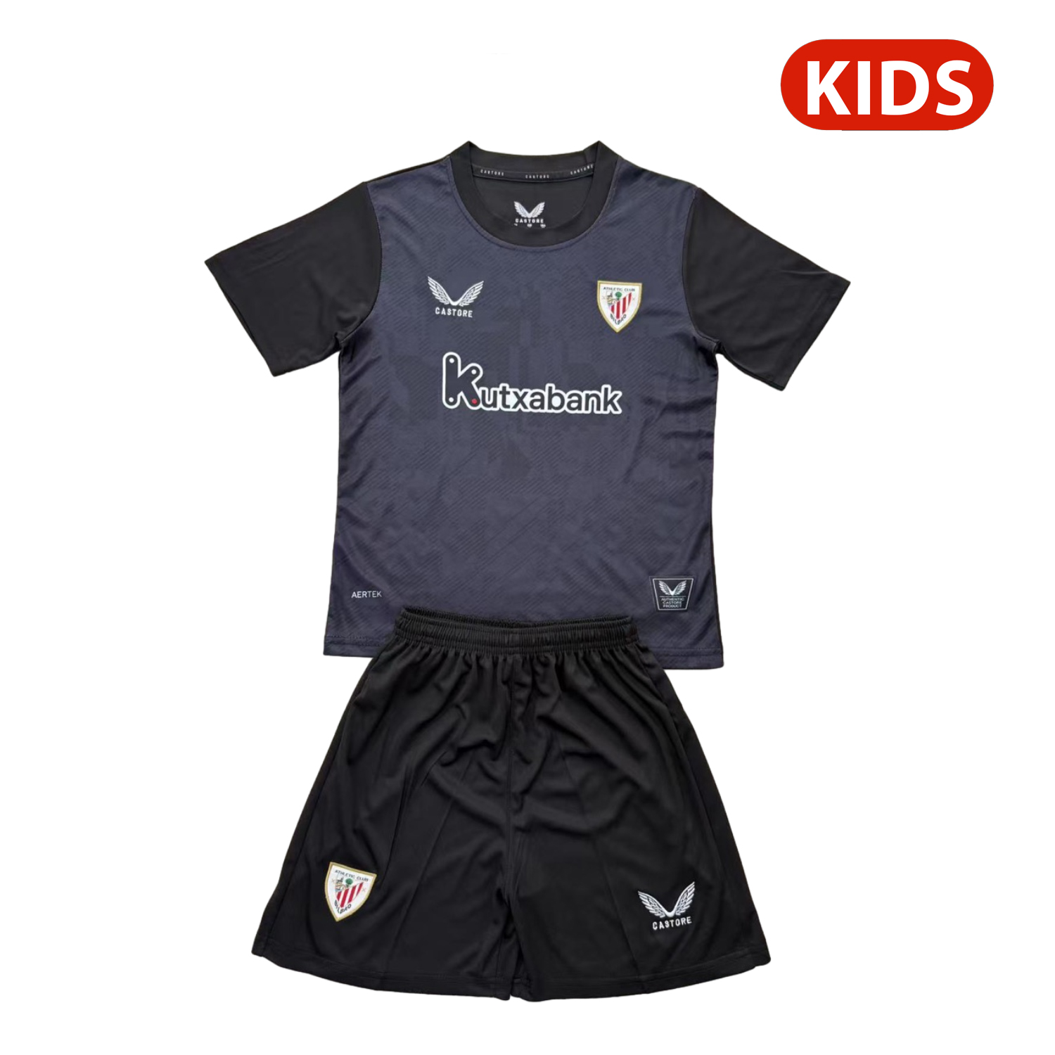 TKH-turbokithub-Athletic Bilbao 25-26 Black Goalkeeper Kids Kit