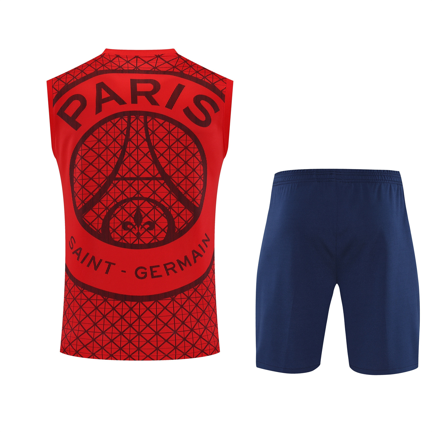 TKH-turbokithub-Paris Saint-Germain PSG 25-26 Vest Training Set - Red Vest & Deep Blue Shorts