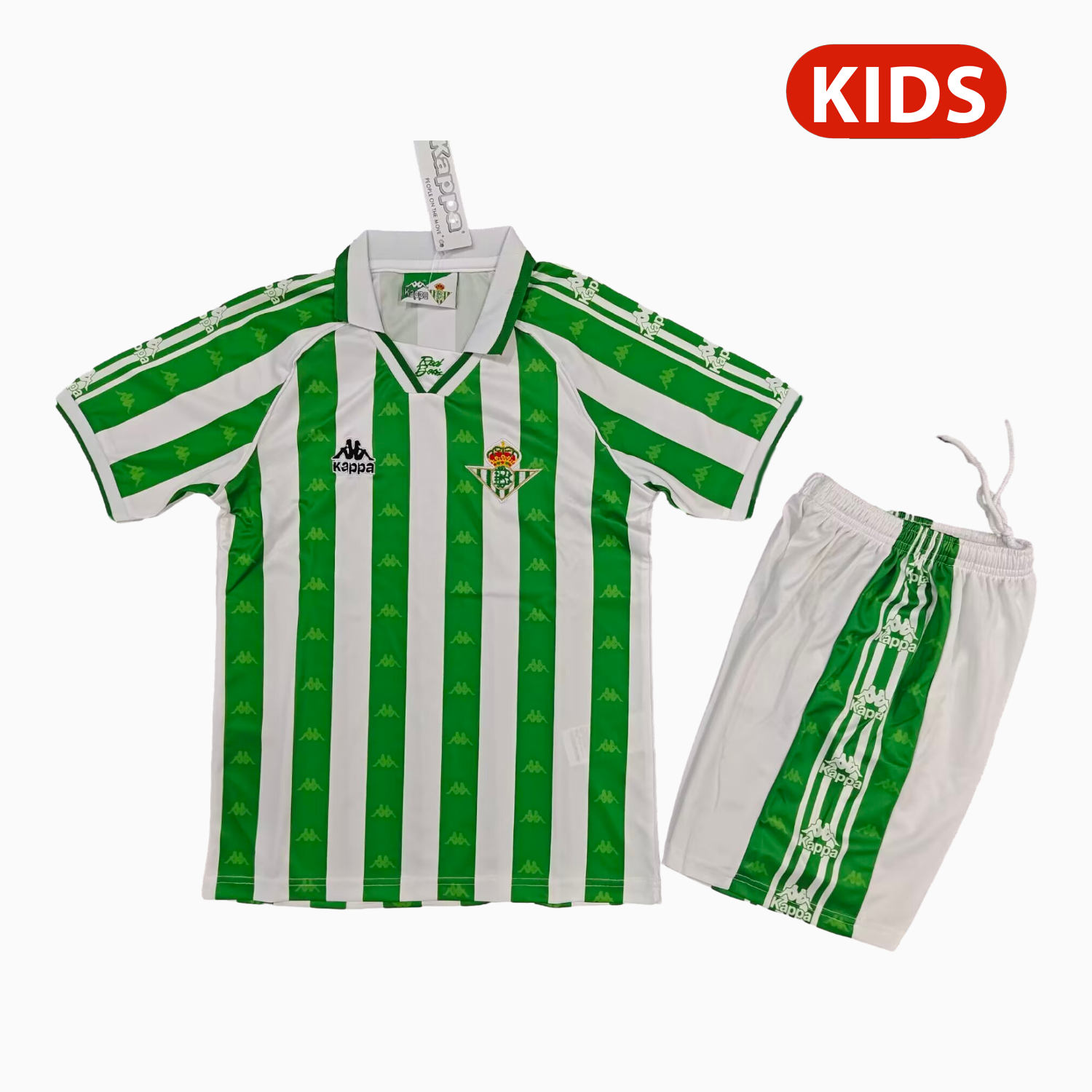 TKH-turbokithub-Retro Real Betis 1995-97 Home Kids Kit