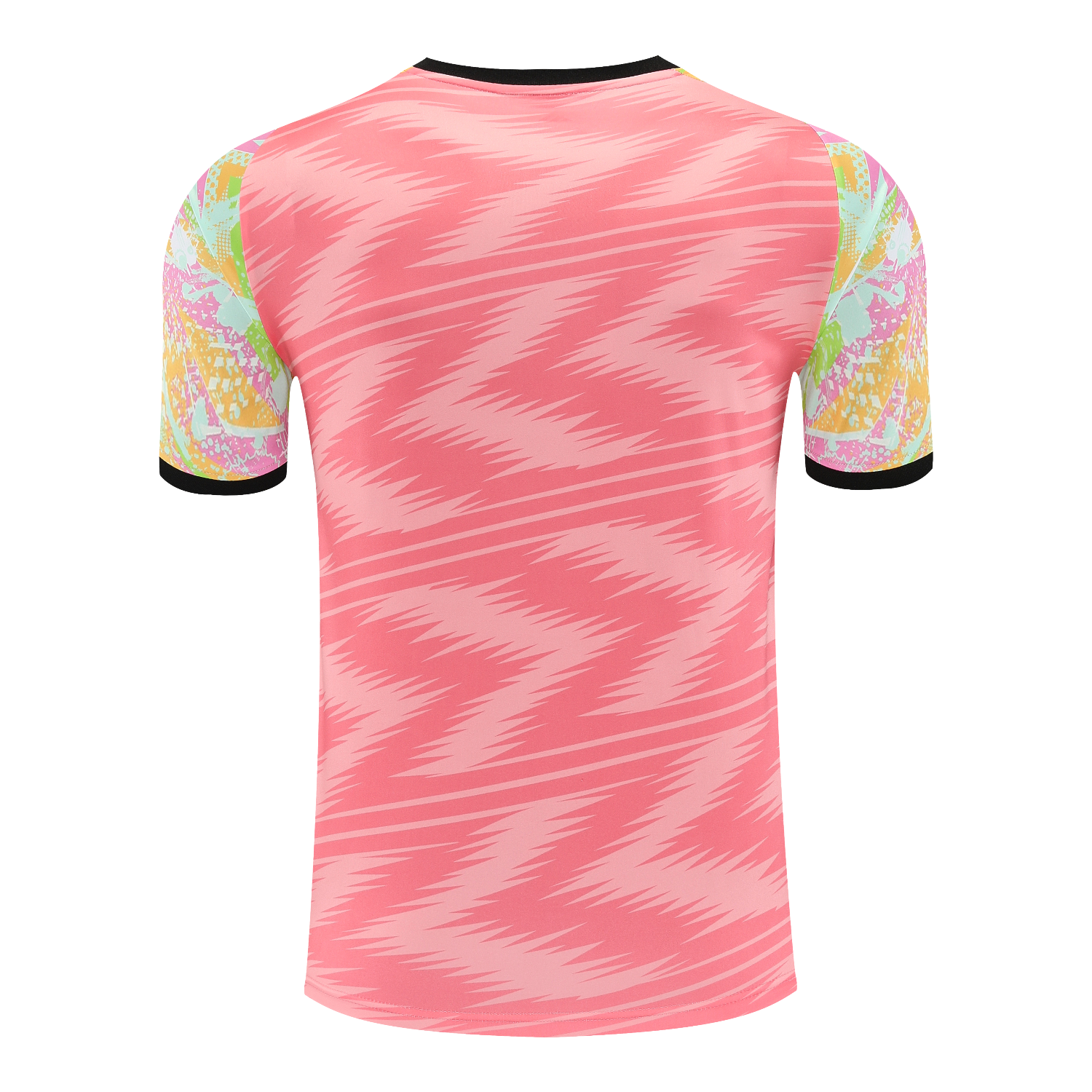 TKH-turbokithub-Real Madrid 25-26 Short-Sleeve Training Set - Pink Arrow Pattern Top & Black Shorts