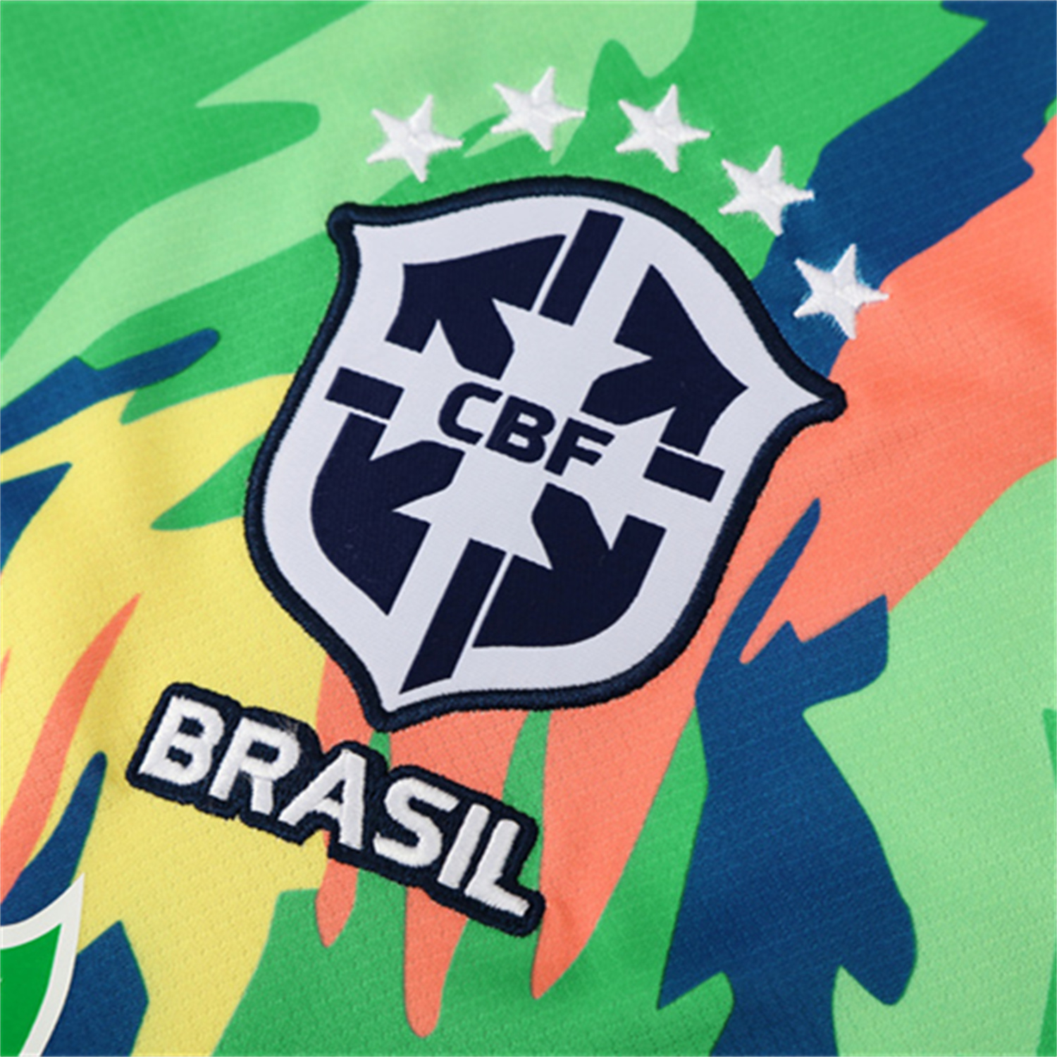TKH-turbokithub-Brazil 25-26 Short-Sleeve Training Set - Blue Green Camouflage Top & Blue Shorts