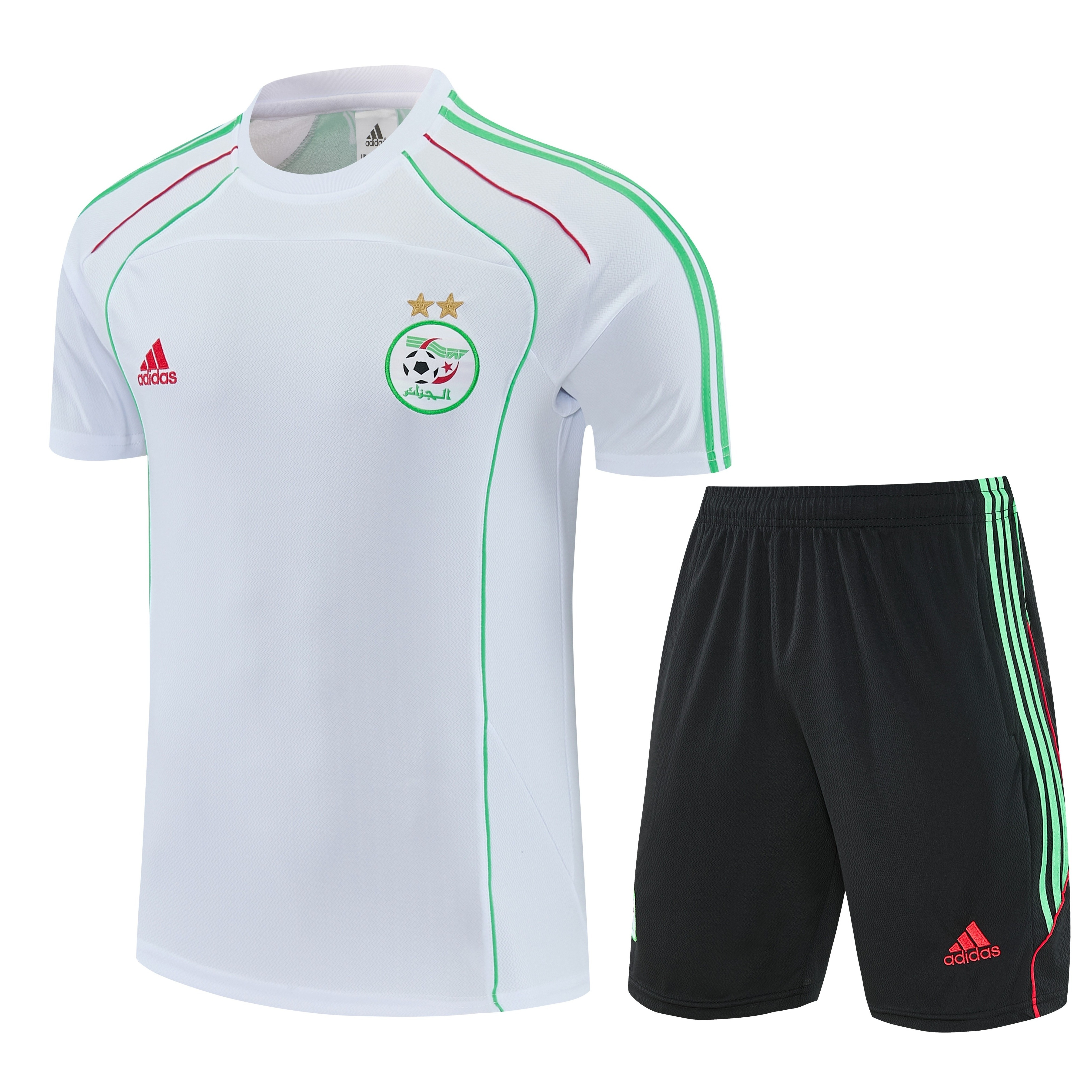 TKH-turbokithub-Algeria 2026 Short-Sleeve Training Set - White Top and Black Shorts