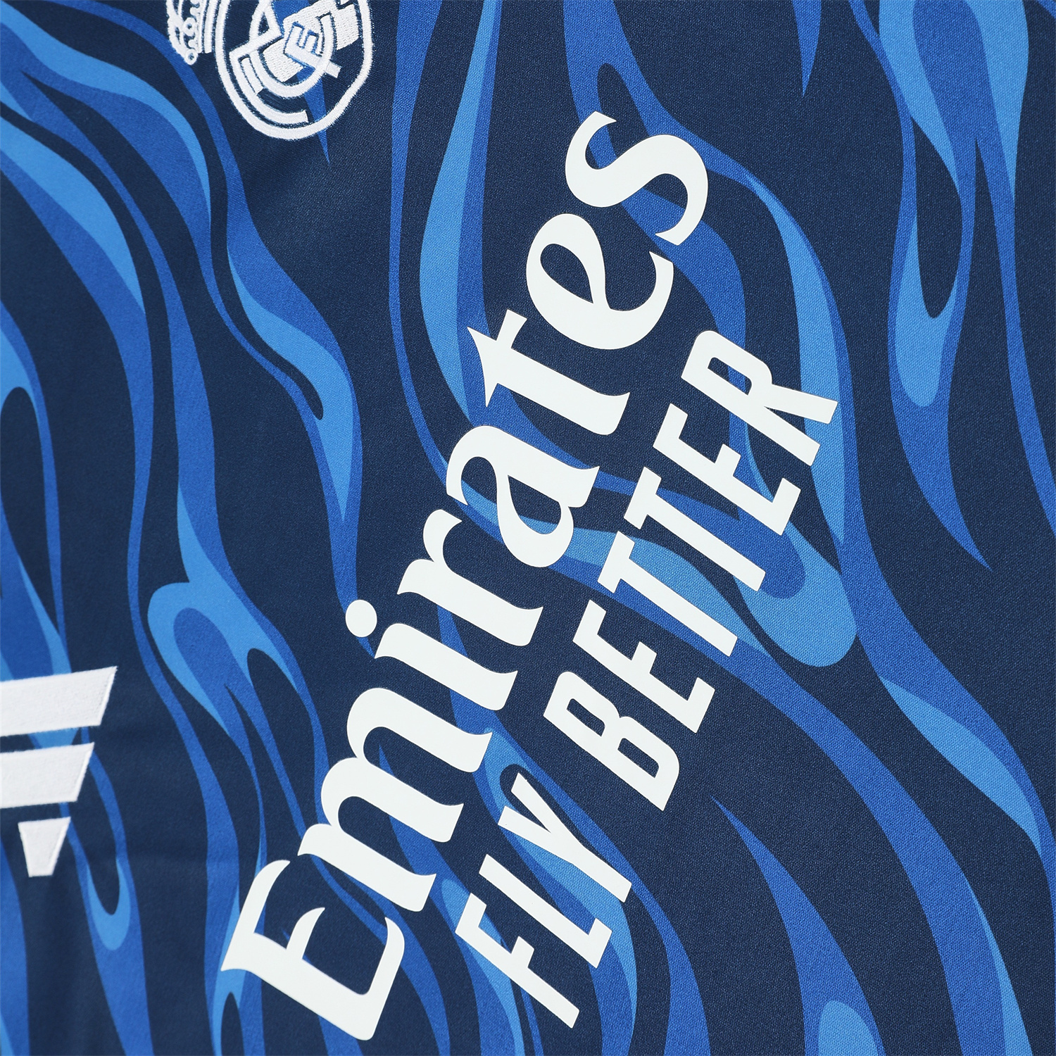 TKH-turbokithub-Real Madrid 25-26 Short-Sleeve Training Set - Blue Water Pattern Top & Deep Blue Shorts