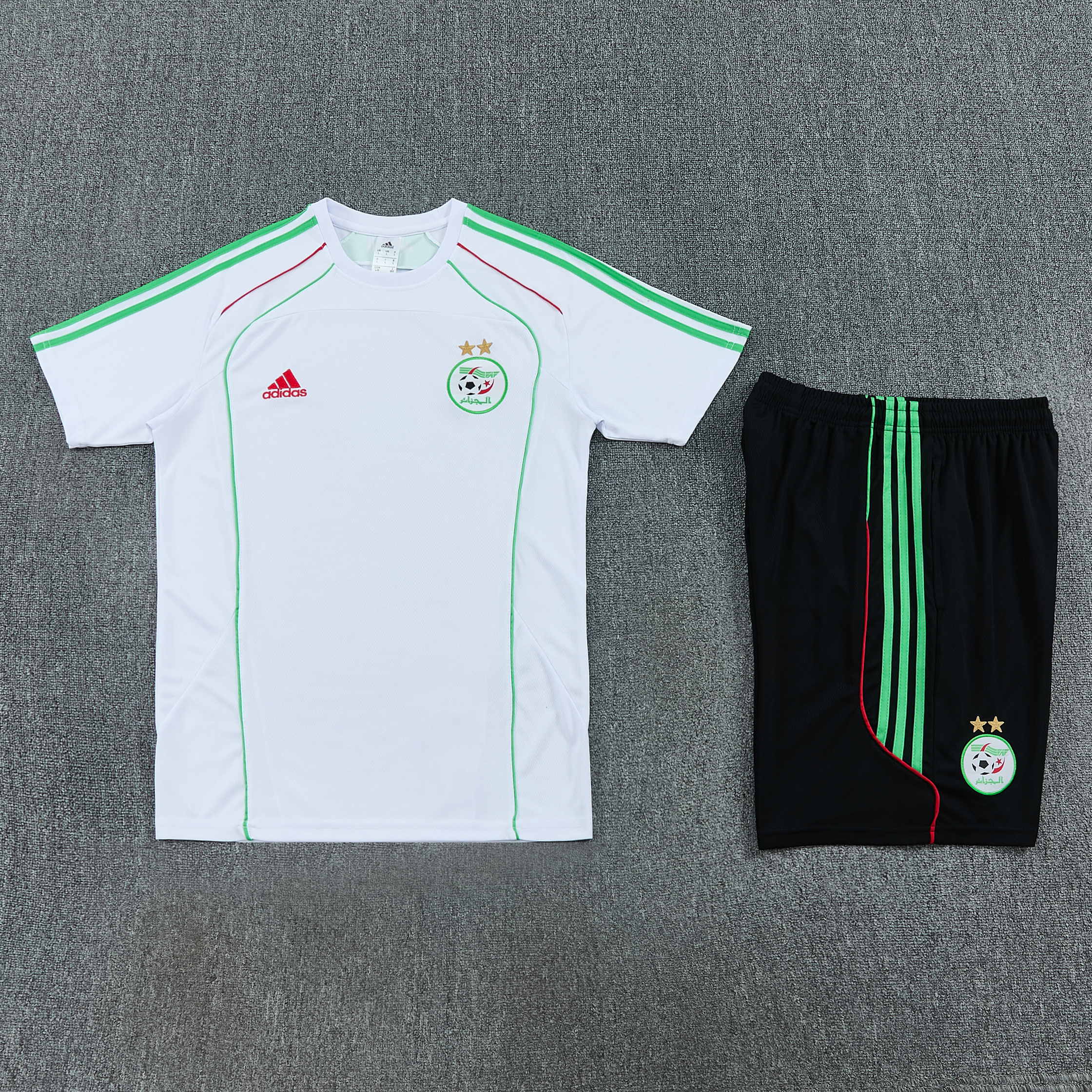 TKH-turbokithub-Algeria 2026 Short-Sleeve Training Set - White Top and Black Shorts