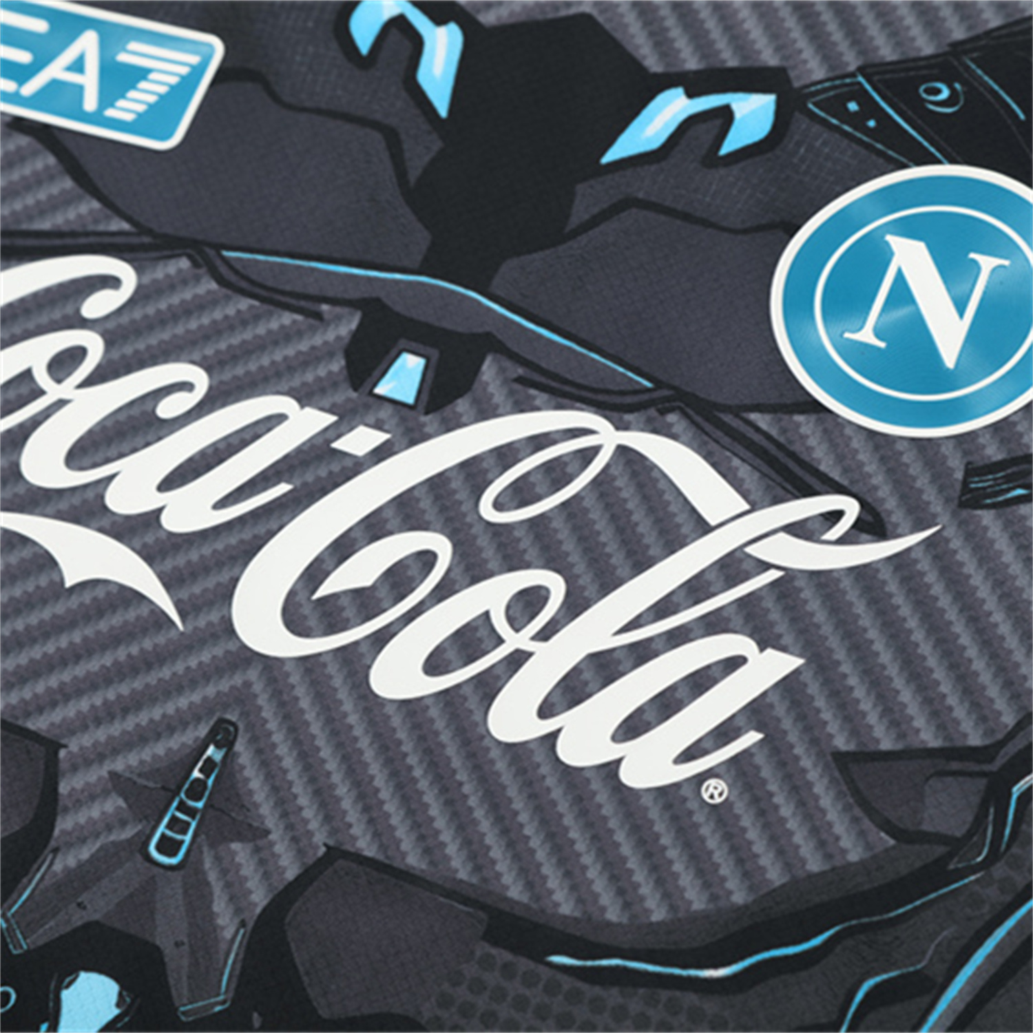 TKH-turbokithub-Napoli 25-26 Short-Sleeve Training Set - Gray Mecha Top & Black Shorts
