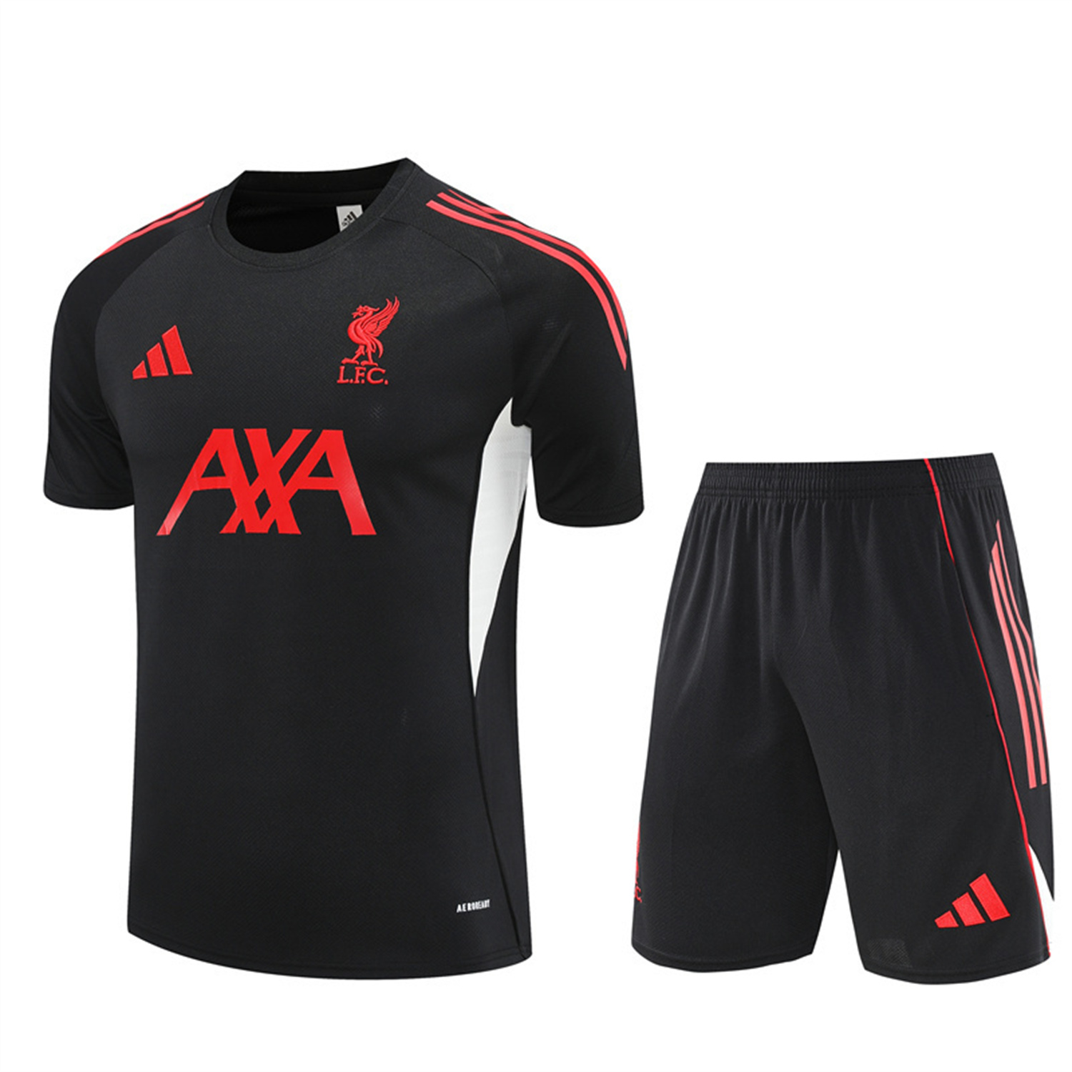 TKH-turbokithub-Liver.pool 25-26 Short-Sleeve Training Set - Black Top & Black Shorts