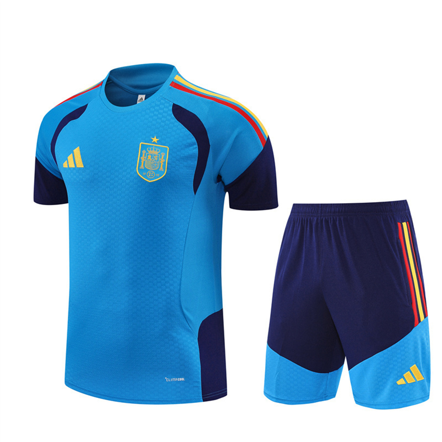 TKH-turbokithub-Spain 2026 Short-Sleeve Training Set - Lake Blue Top & Shorts