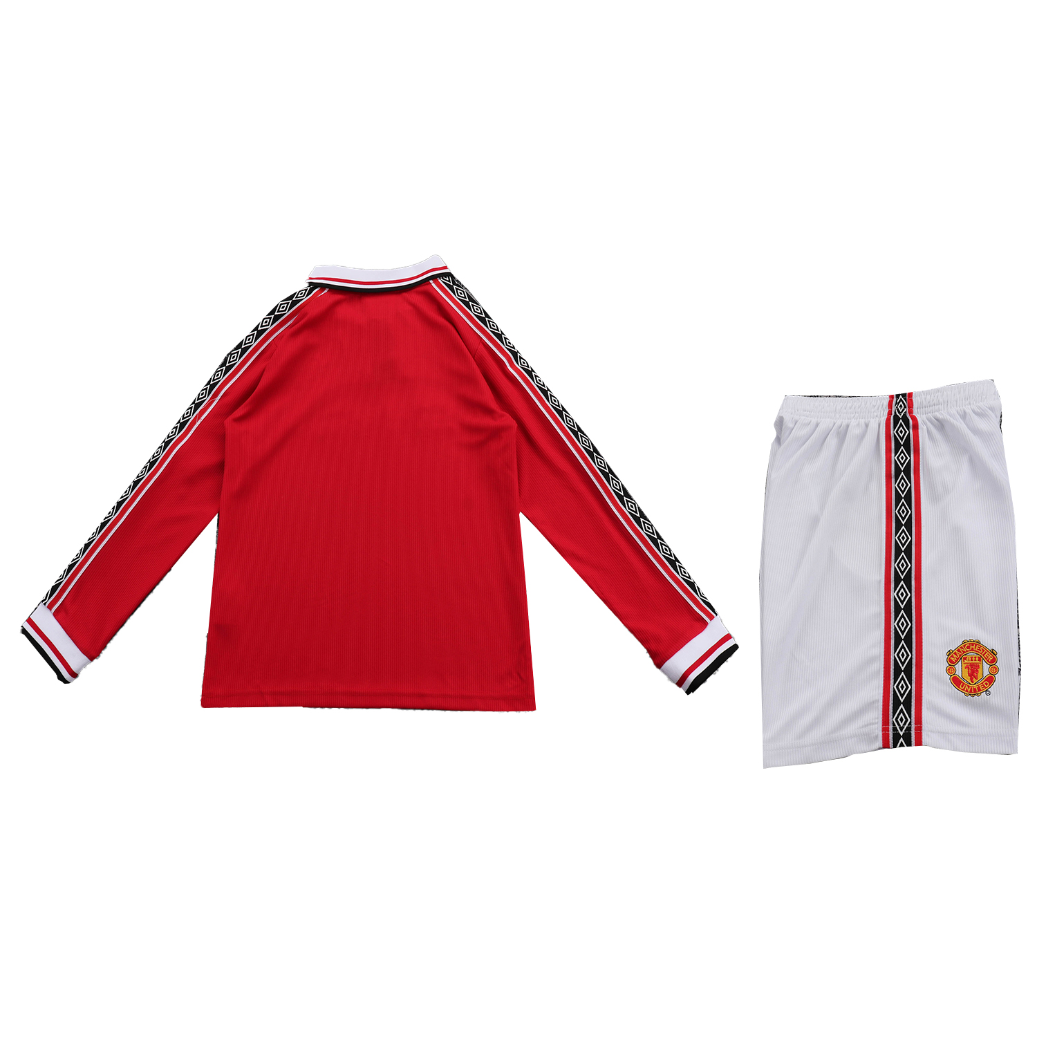TKH-turbokithub-Retro Manchester United 1998-99 Home Long Sleeves Kids Kit
