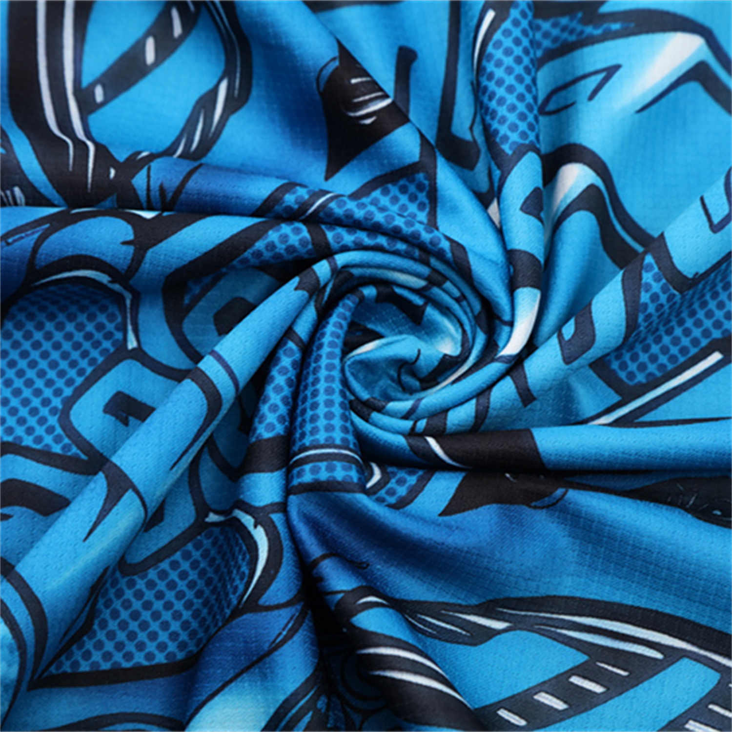 TKH-turbokithub-Napoli 25-26 Kids Short-Sleeve Training Set - Blue Mecha Top & Black Shorts