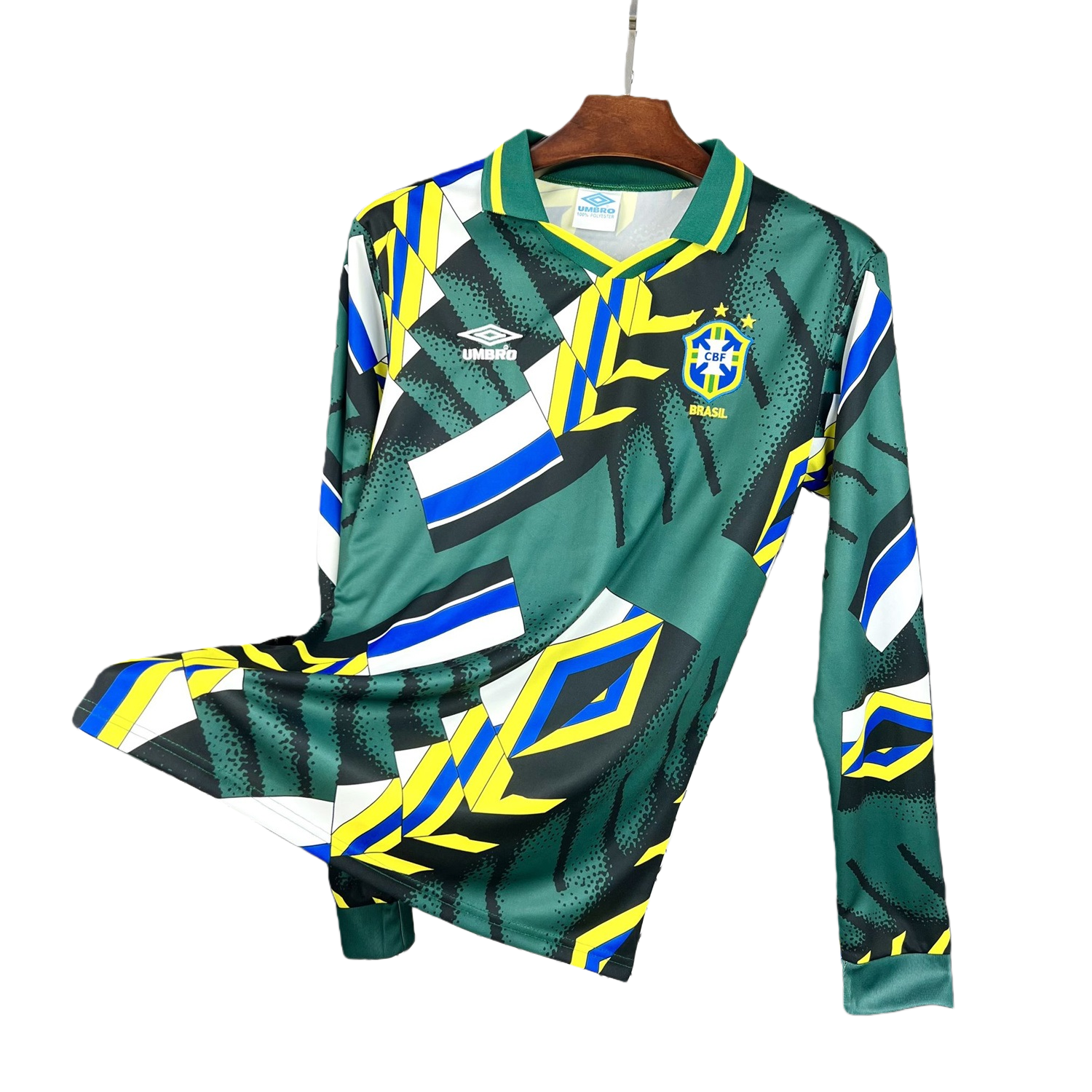 TKH-turbokithub-Retro Brazil 1994 Long Sleeves Goalkeeper Jersey