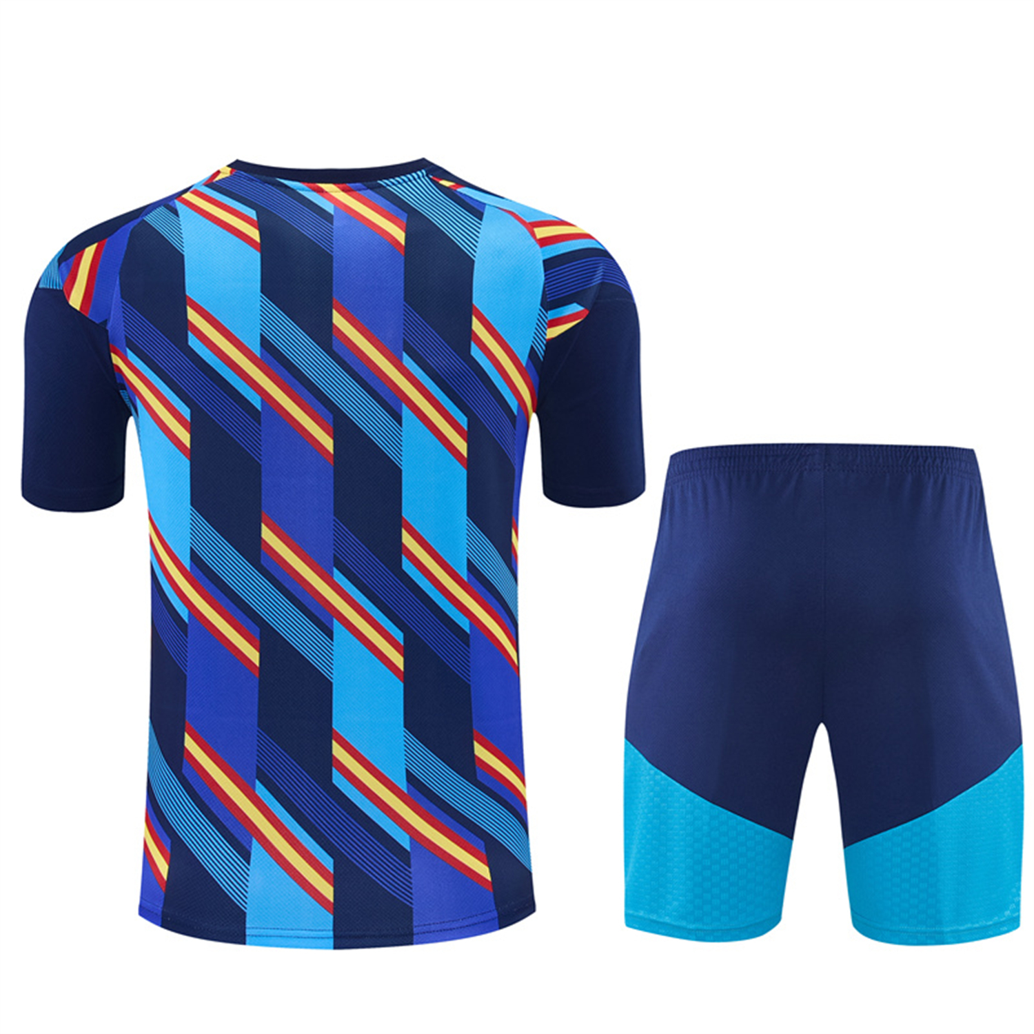 TKH-turbokithub-Spain 2026 Short-Sleeve Training Set - Royal Blue And Yellow Top & Royal Blue Shorts