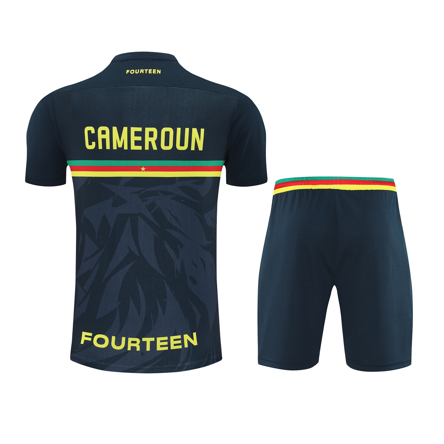 TKH-turbokithub-Cameroon 25-26 Short-Sleeve Training Set - Deep Blue Top and Shorts