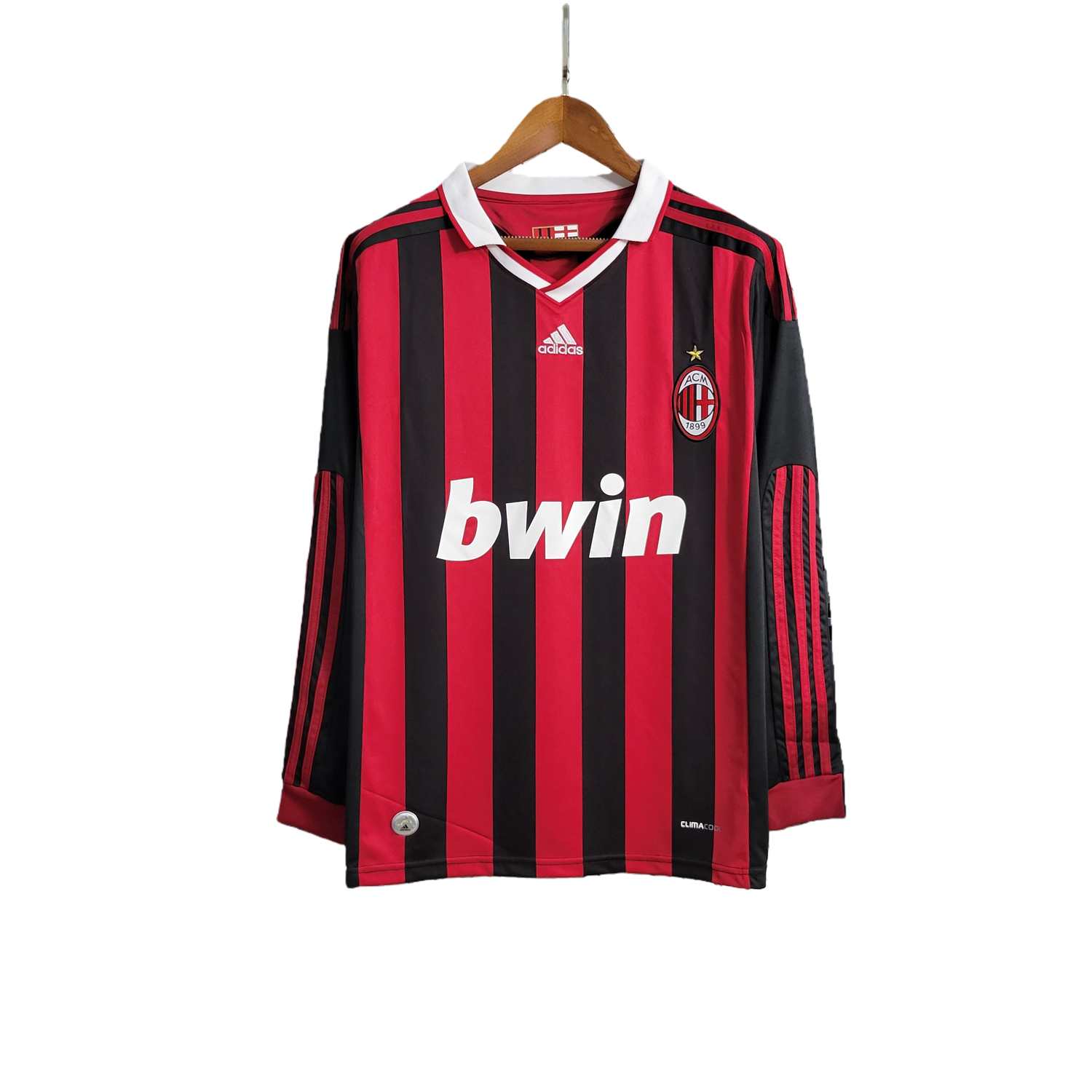 TKH-turbokithub-Retro AC Milan 2009-10 Home Stadium Long Sleeve Jersey
