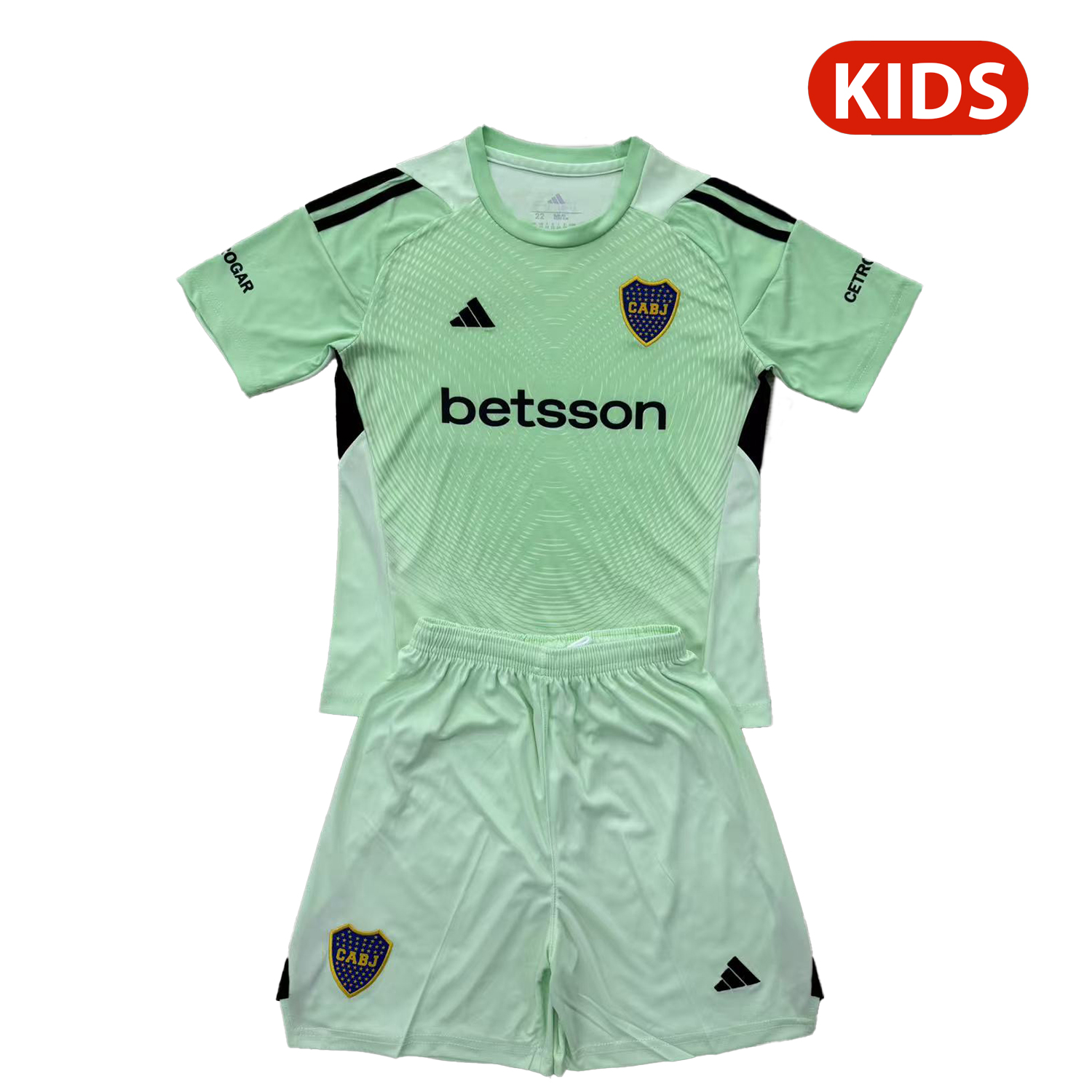 TKH-turbokithub-Boca Juniors 25-26 Green Goalkeeper Kids Kit