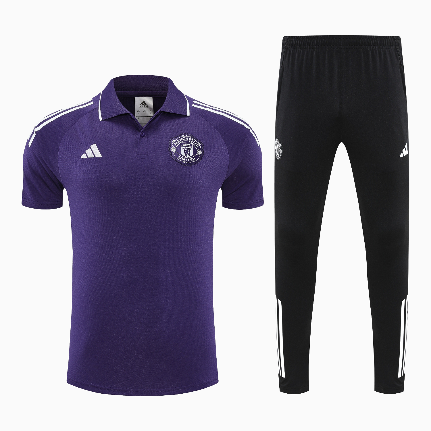 TKH-turbokithub-Manchester United 25-26 POLO Short-Sleeve Training Set - Purple Top and Black Pants