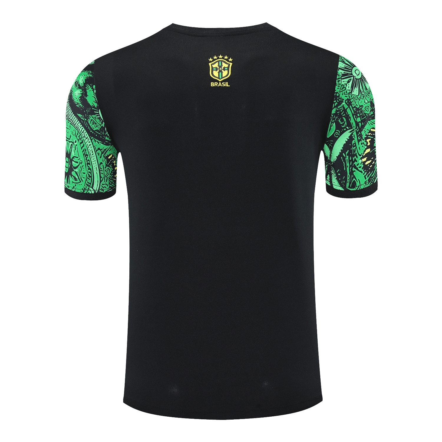 TKH-turbokithub-Brazil 25-26 Green Jesus Statue Short-Sleeve Training Set - Green Top & Black Shorts