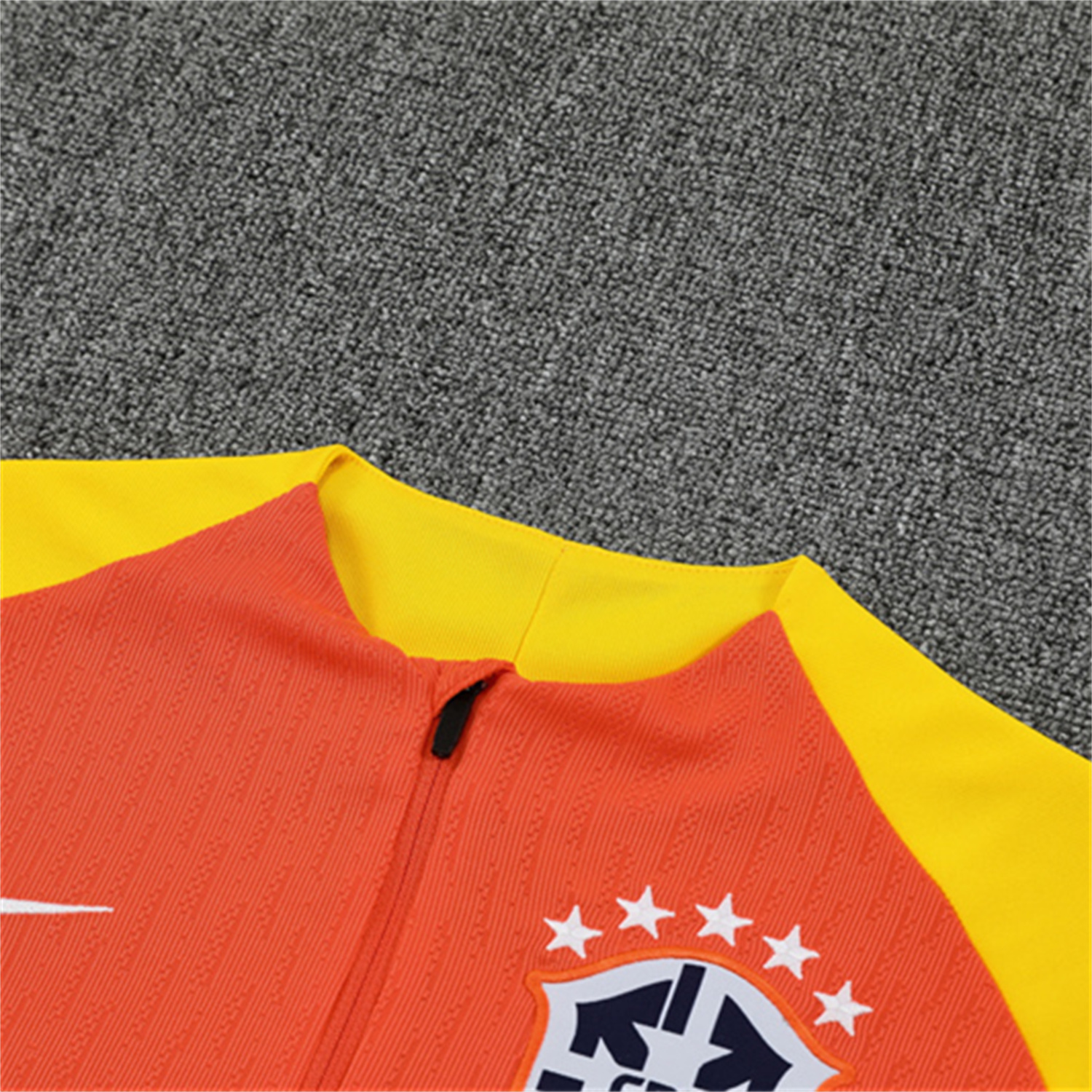 TKH-turbokithub-Brazil 25-26 Kids Long Sleeve Training Set - Player Version - Orange Top and Black Pants