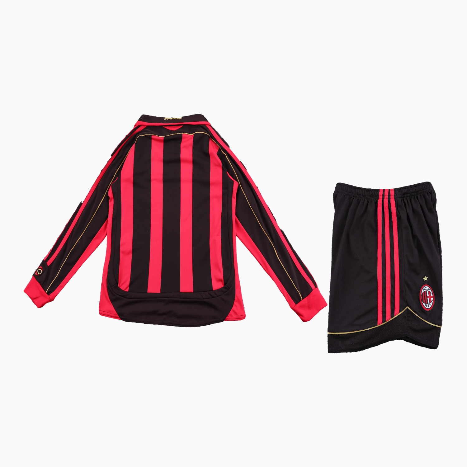 TKH-turbokithub-Retro AC Milan 2006-07 Home Long Sleeves Kids Kit