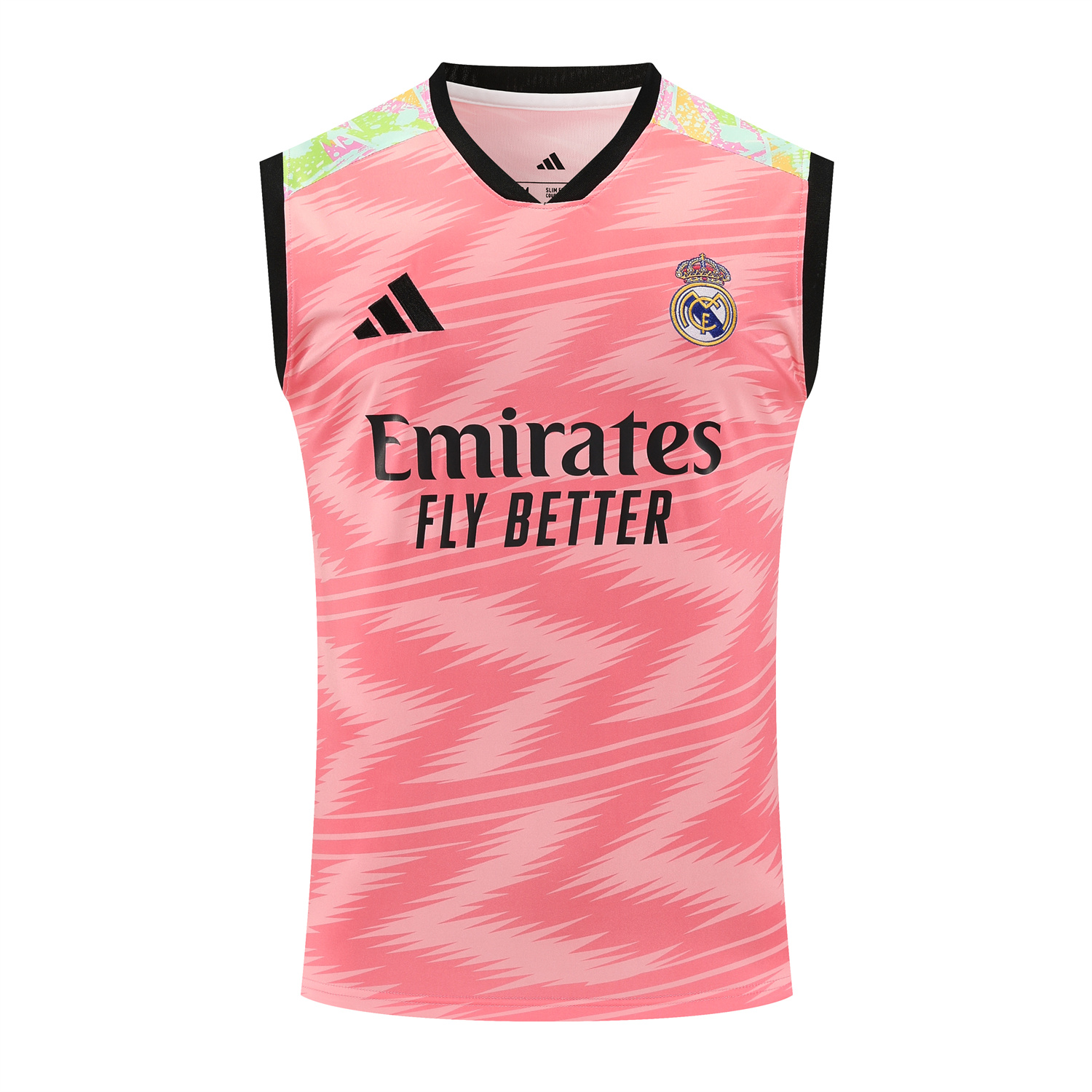 TKH-turbokithub-Real Madrid 25-26 Vest Training Set - Pink Arrow Pattern Vest & Black Shorts