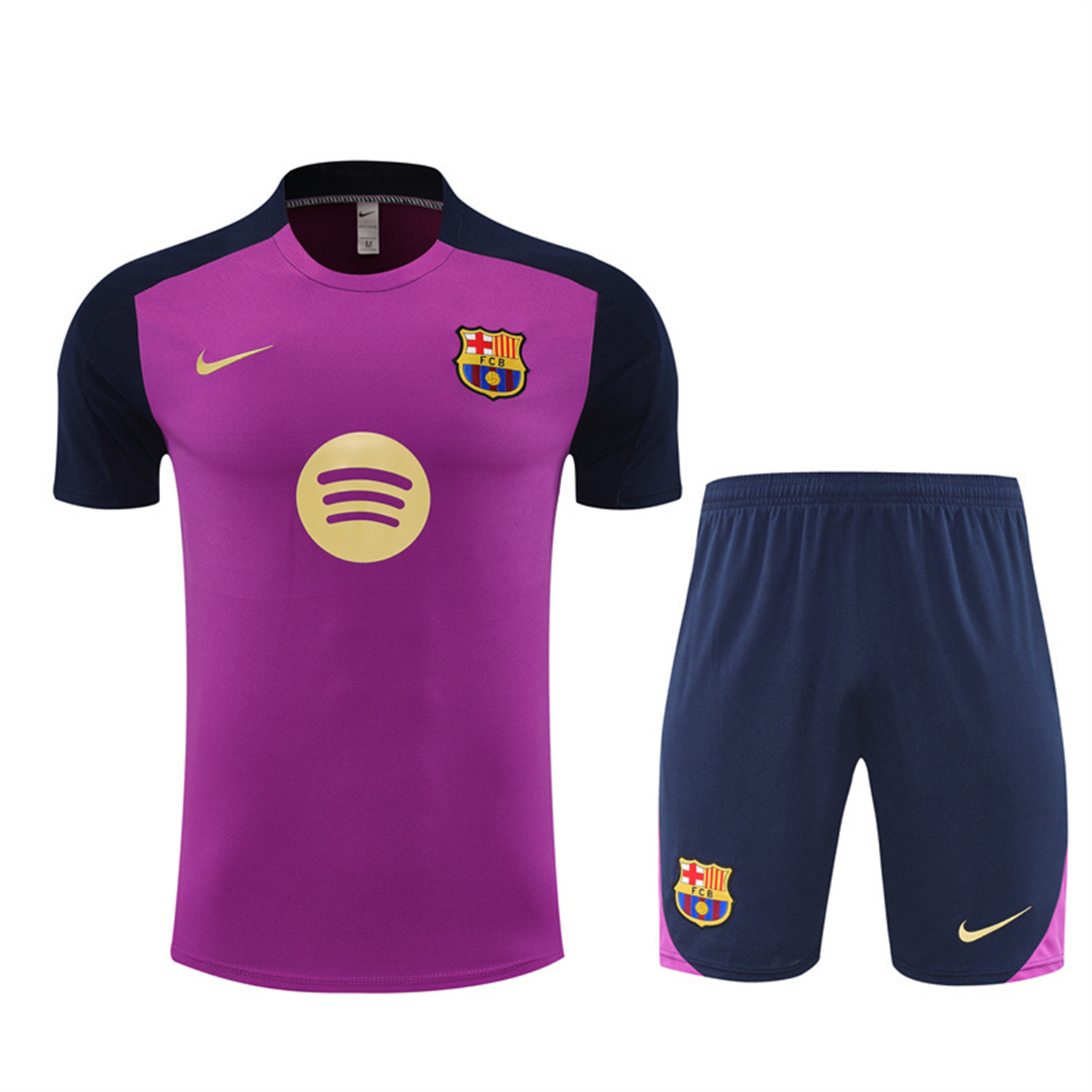 TKH-turbokithub-Barcelona 25-26 Short-Sleeve Training Set - Purple Top & Deep Blue Shorts