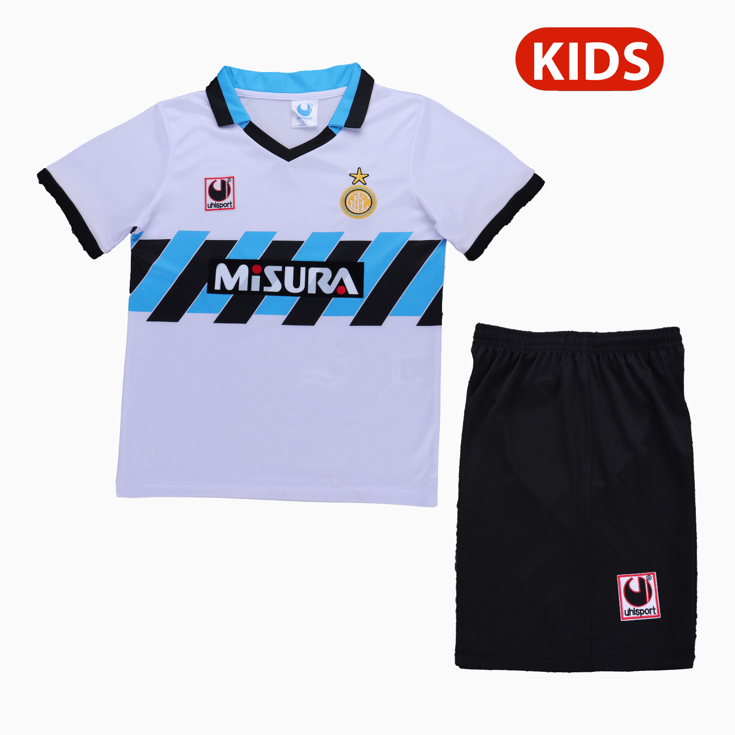 TKH-turbokithub-Retro Inter Milan 1990-91 Home Kids Kit