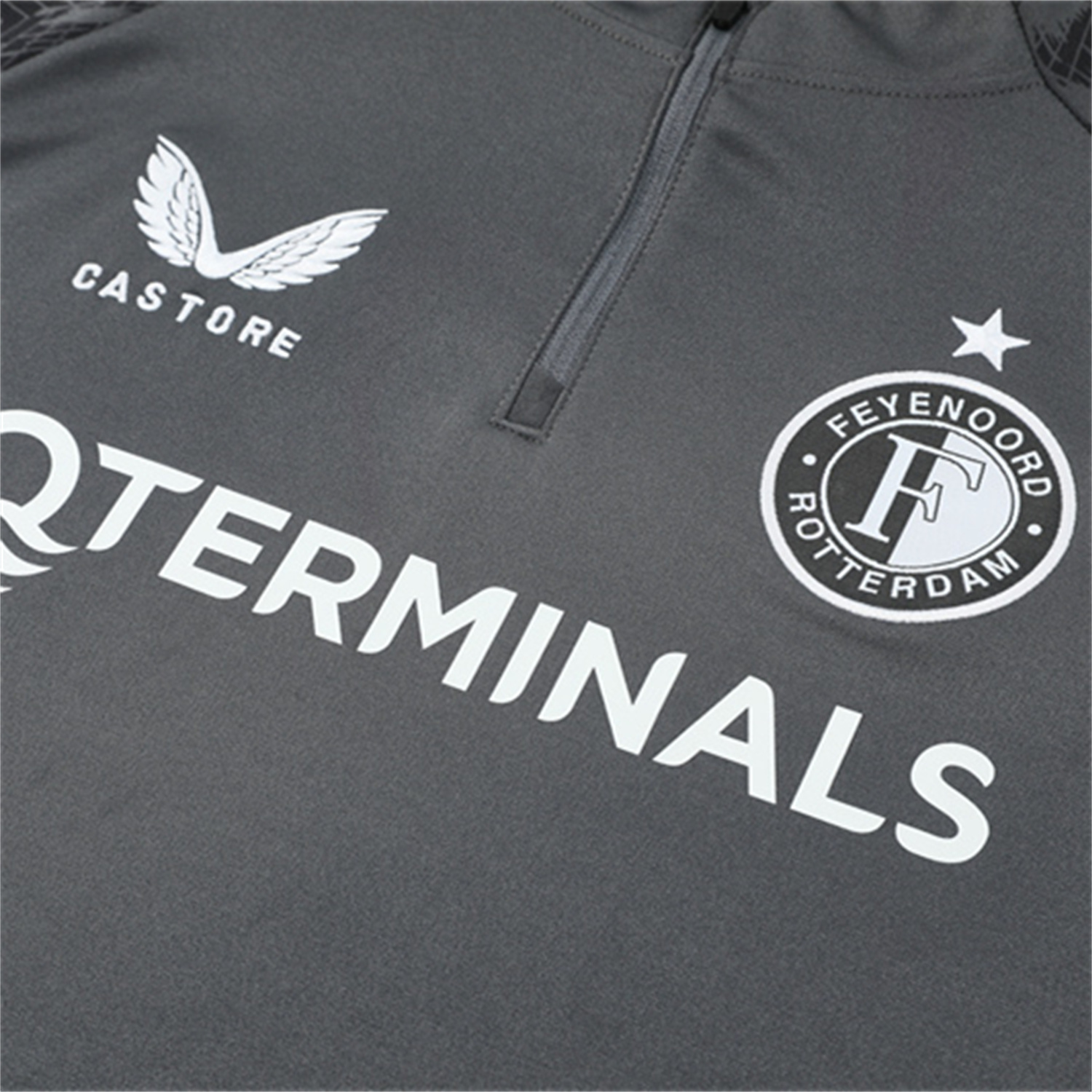 TKH-turbokithub-Feyenoord 25-26 Long Sleeve Training Set - Dark Gray Top & Dark Gray Pants