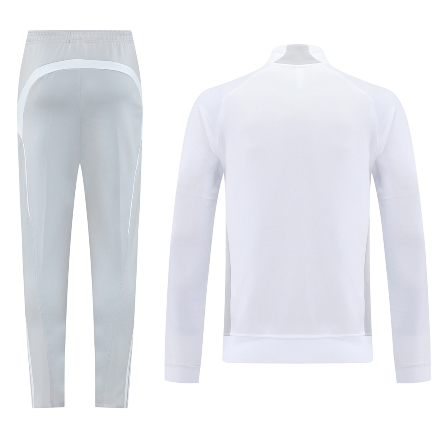 TKH-turbokithub-Real Madrid 25-26 Jacket Training Tracksuit - White Jackets & Light Grey Pants