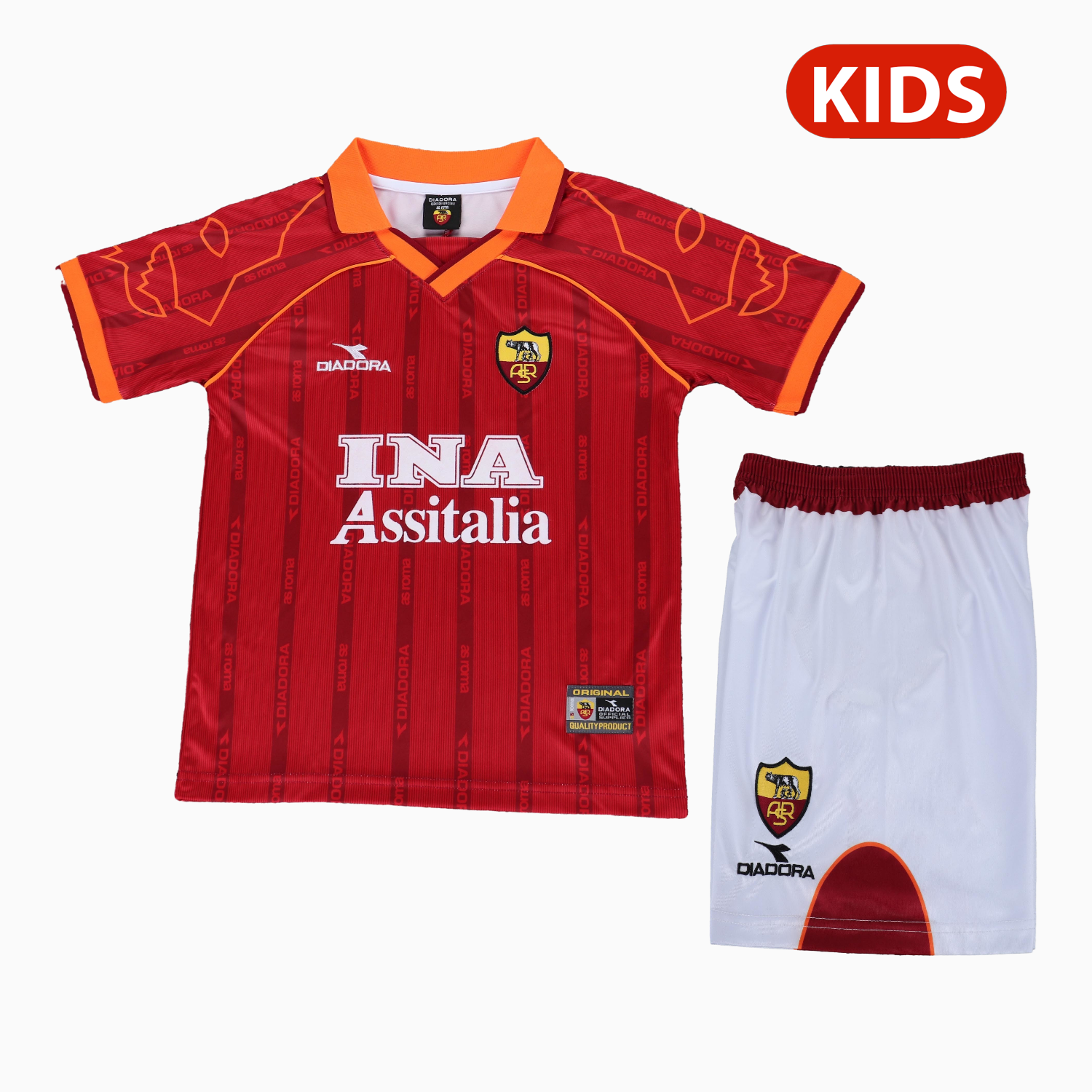 TKH-turbokithub-Retro Roma 1999-00 Home Kids Kit