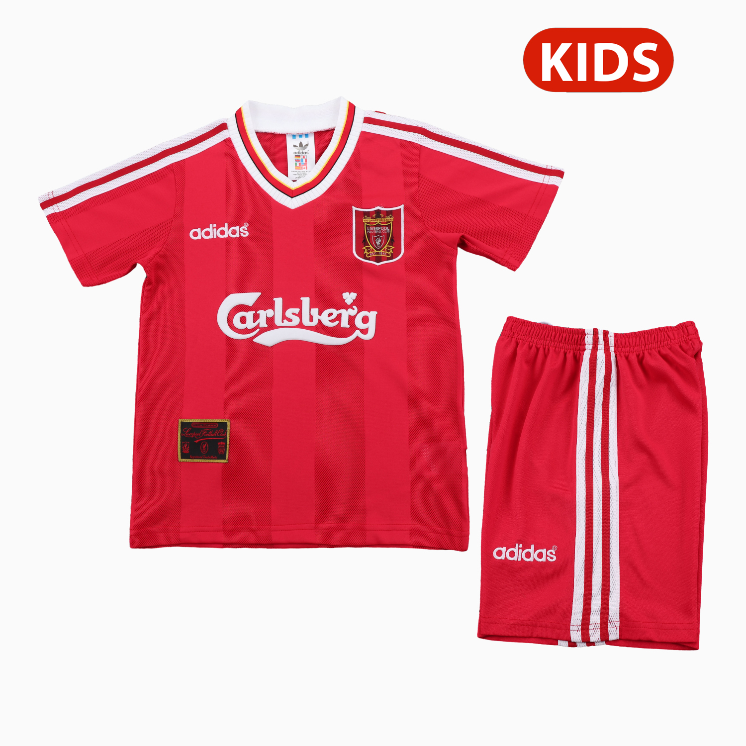 TKH-turbokithub-Retro Liver.pool 1995-96 Home Kids Kit