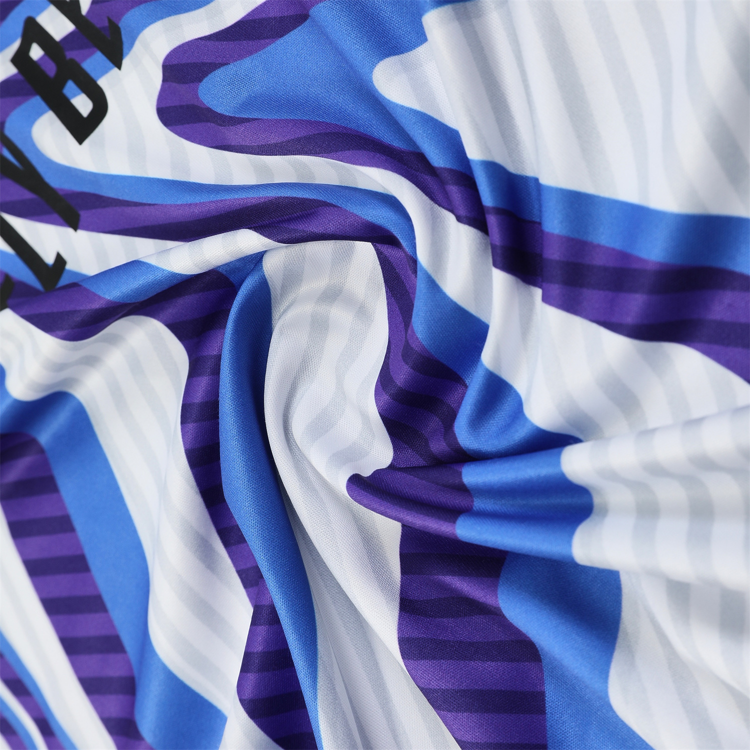 TKH-turbokithub-Real Madrid 25-26 Short-Sleeve Training Set - Blue Purple Curve Pattern Top & Black Shorts