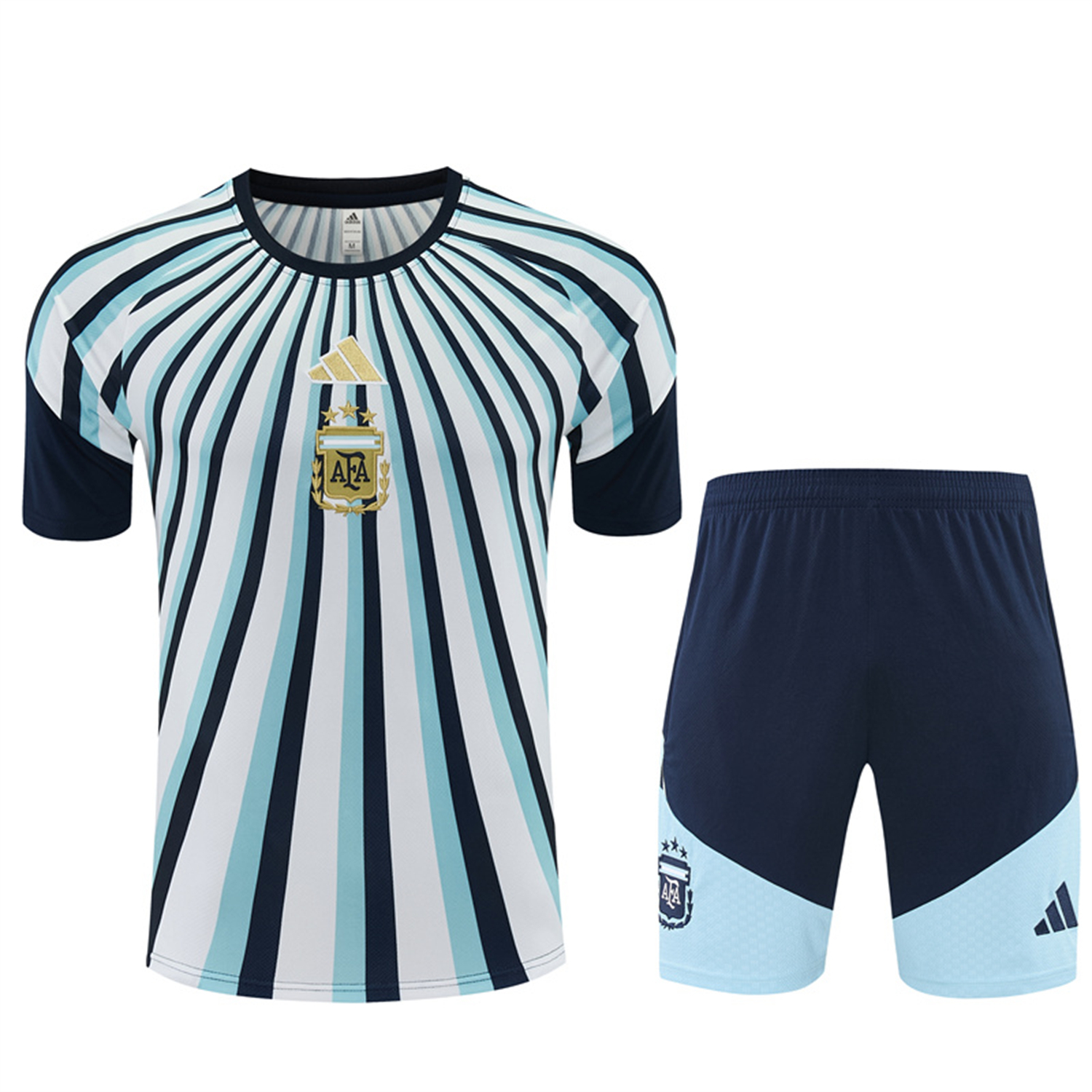 TKH-turbokithub-Argentina 2026 Short-Sleeve Training Set - Blue Rays Top and Blue Shorts