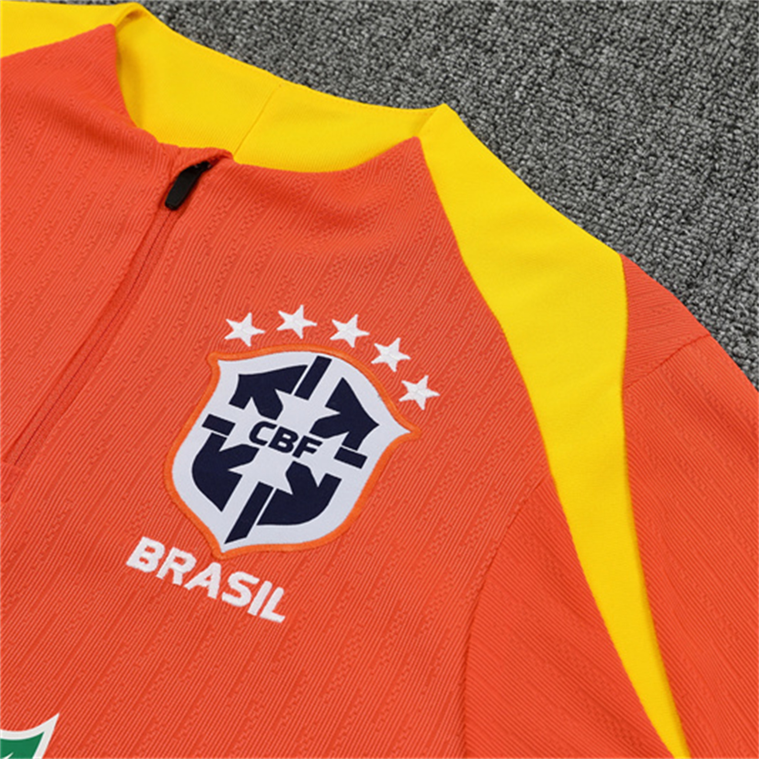 TKH-turbokithub-Brazil 25-26 Kids Long Sleeve Training Set - Player Version - Orange Top and Black Pants