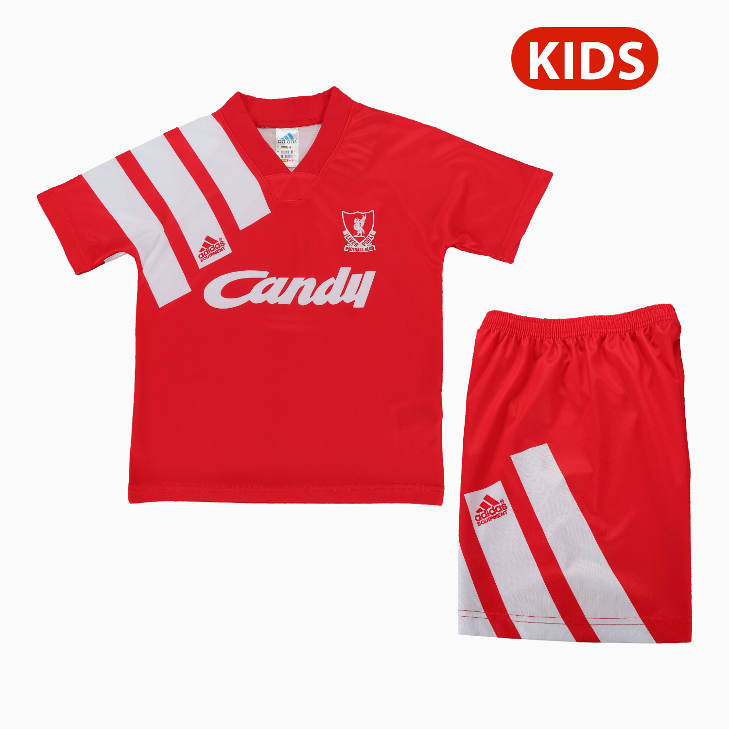 TKH-turbokithub-Retro Liver.pool 1991-92 Home Kids Kit