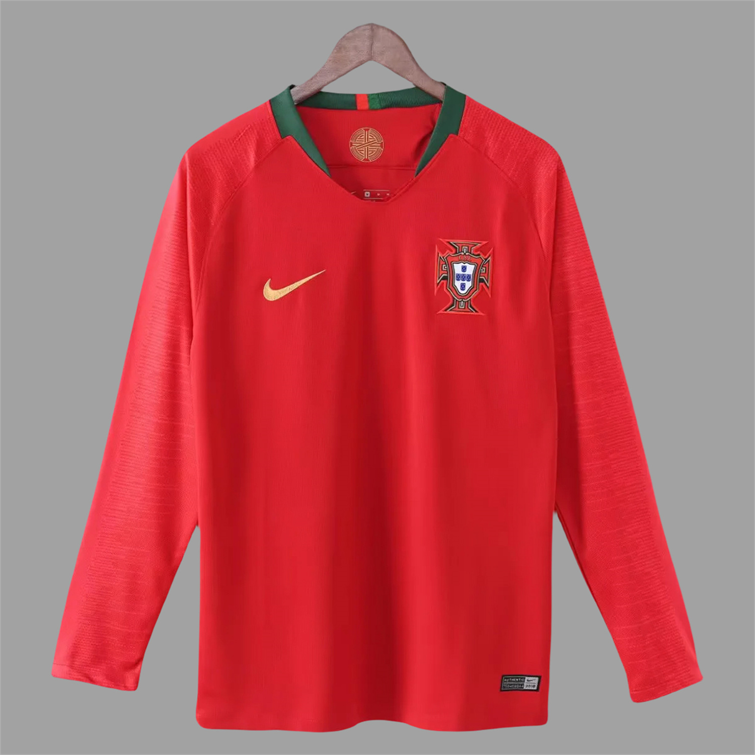 TKH-turbokithub-Retro Portugal 2018 Home Long Sleeves Jersey