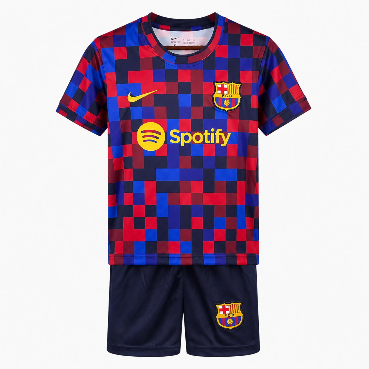 TKH-turbokithub-Barcelona 26-27 Red Blue Lattice Pre-Match Kids Kit