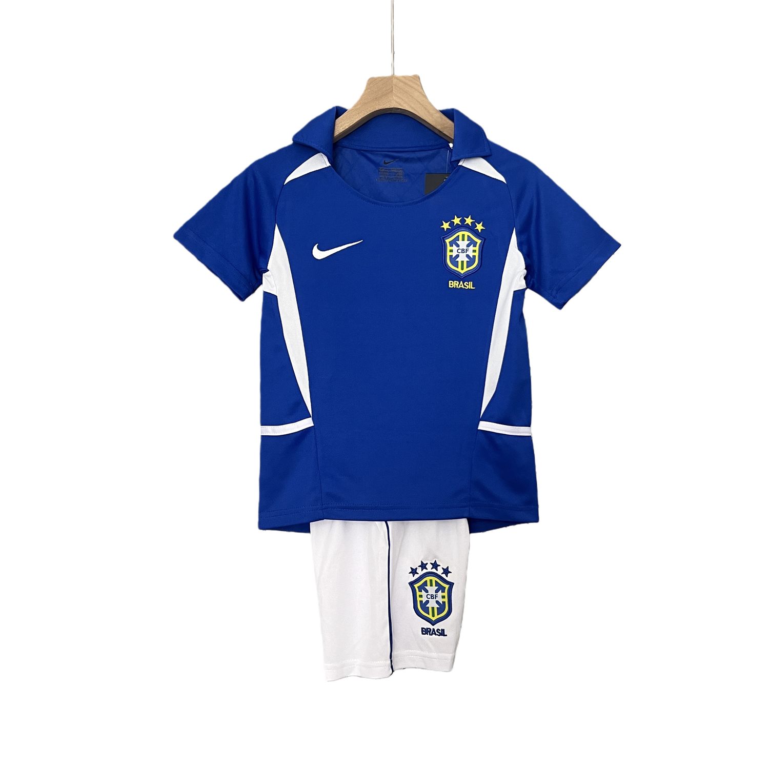 TKH-turbokithub-Retro Brazil 2002 Away Stadium Kids Kit