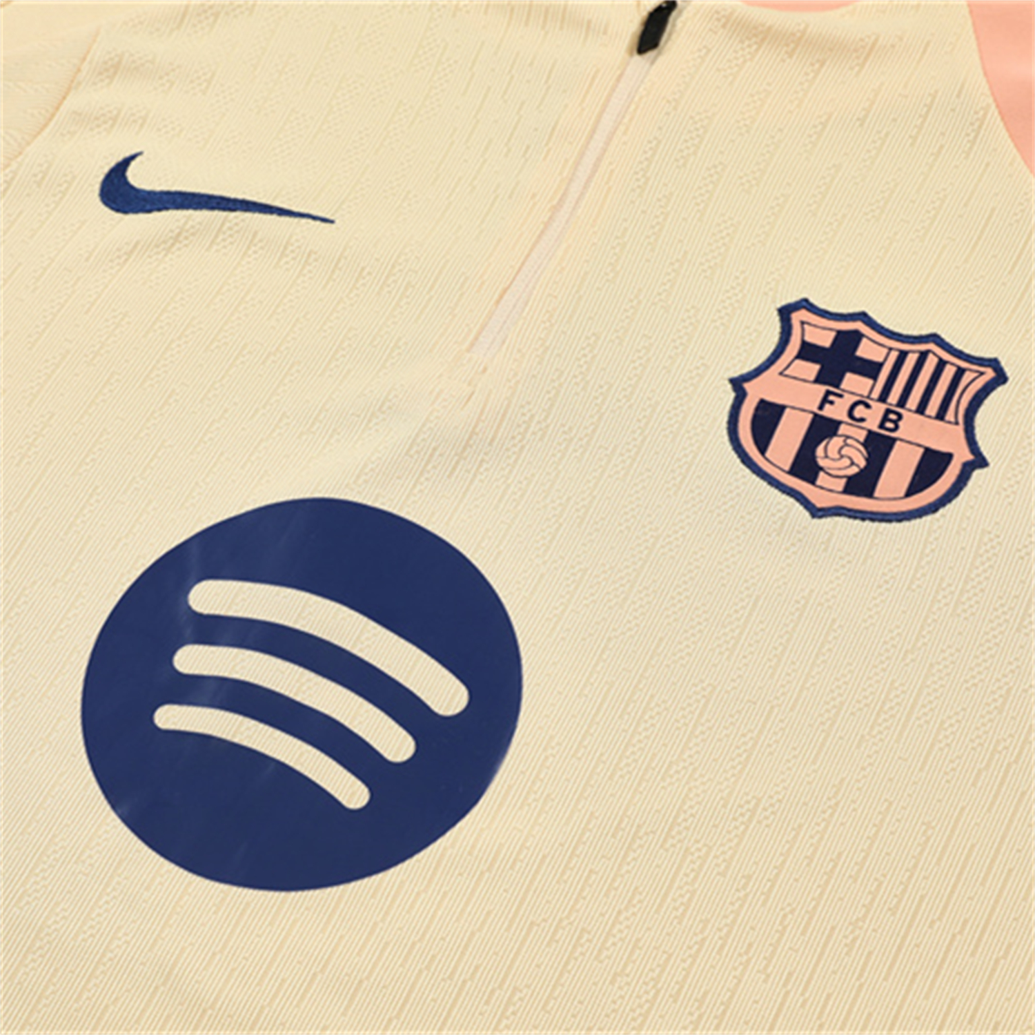 TKH-turbokithub-Barcelona 25-26 Long Sleeve Training Set - Player Version - Light Yellow Top and Blue Pants