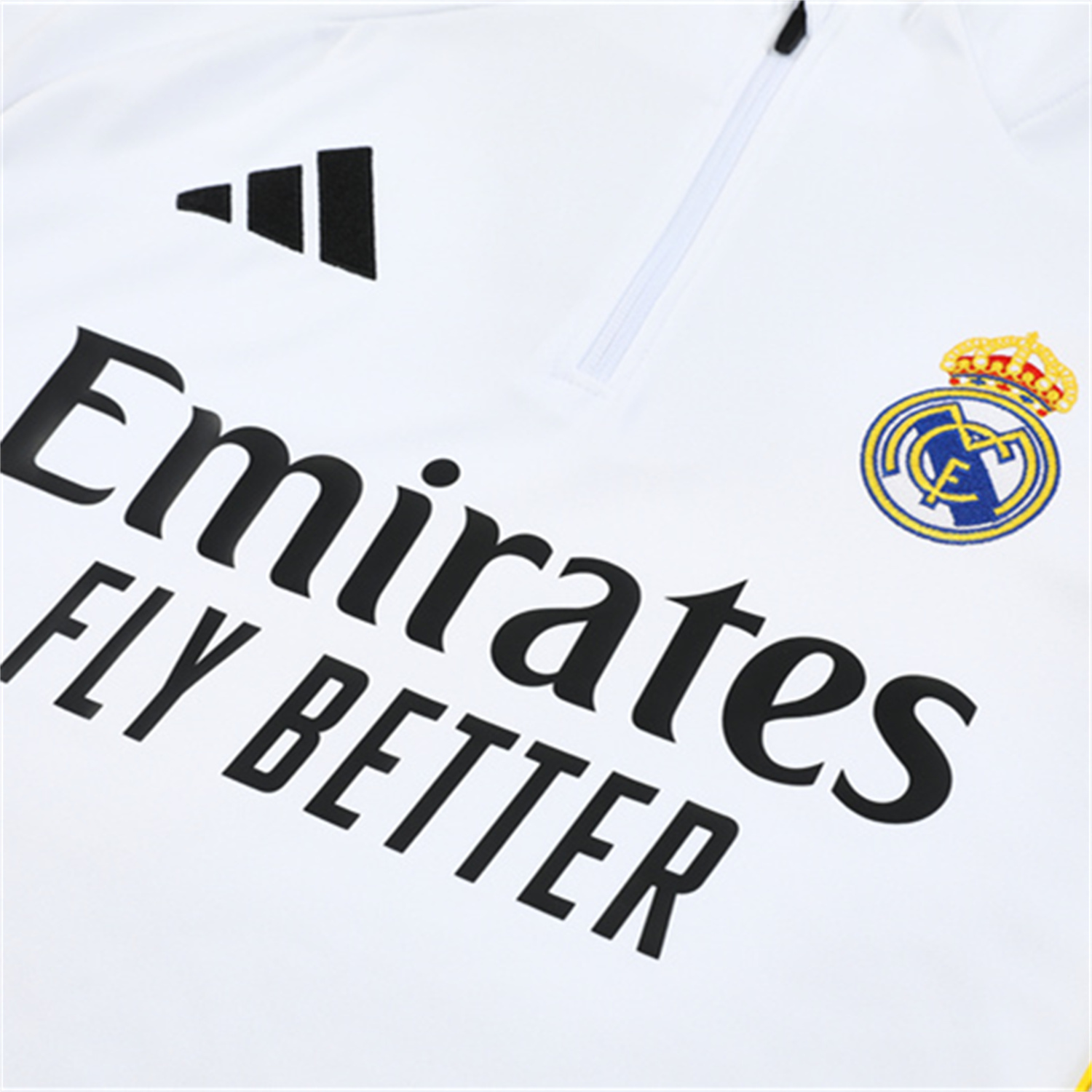 TKH-turbokithub-Real Madrid 25-26 Long Sleeve Training Set - Yellow Line White Top and Black Shorts