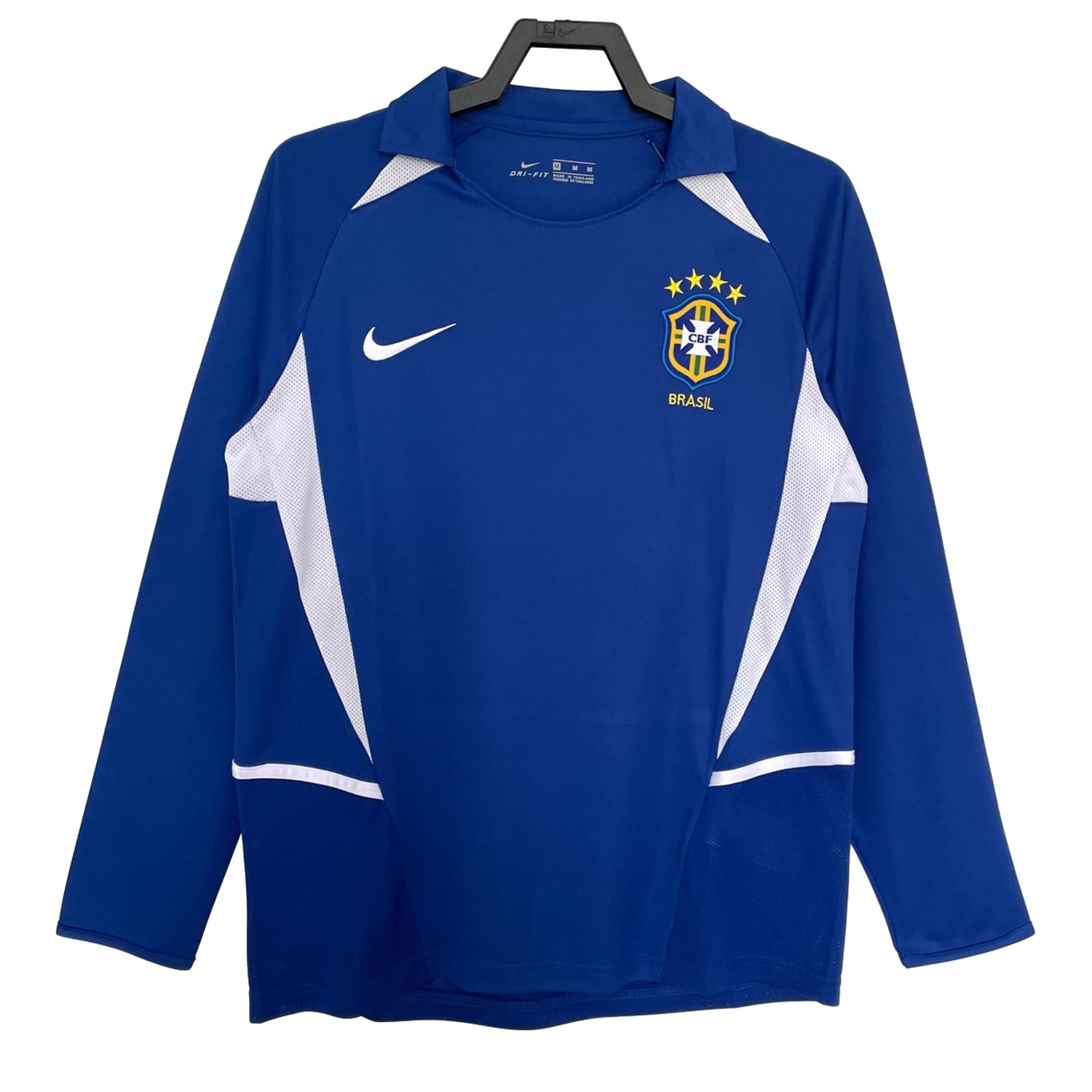 TKH-turbokithub-Retro Brazil 2002 Away Long Sleeves Jersey