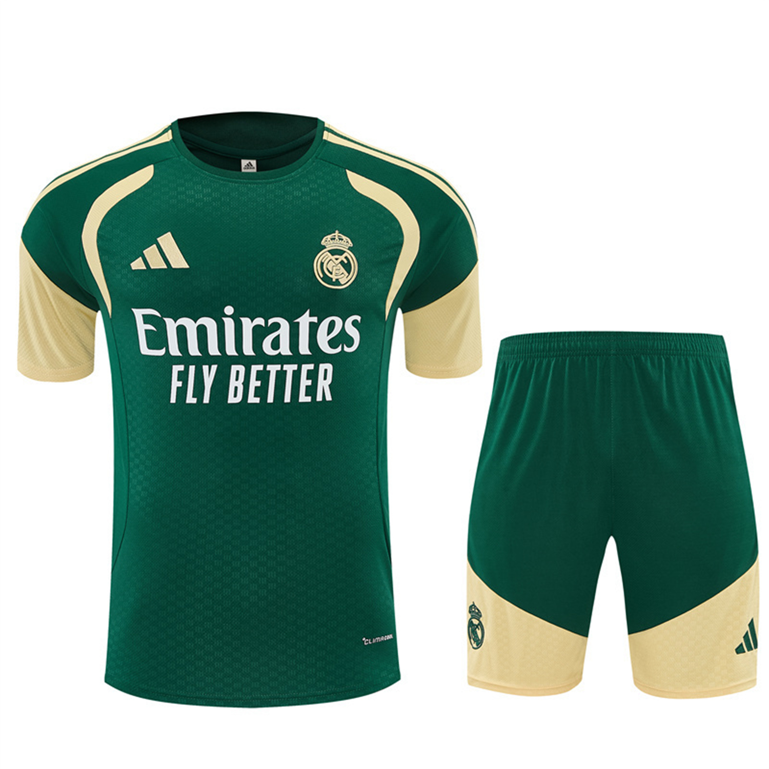 TKH-turbokithub-Real Madrid 26-27 Short-Sleeve Training Set - Green Top & Green Shorts